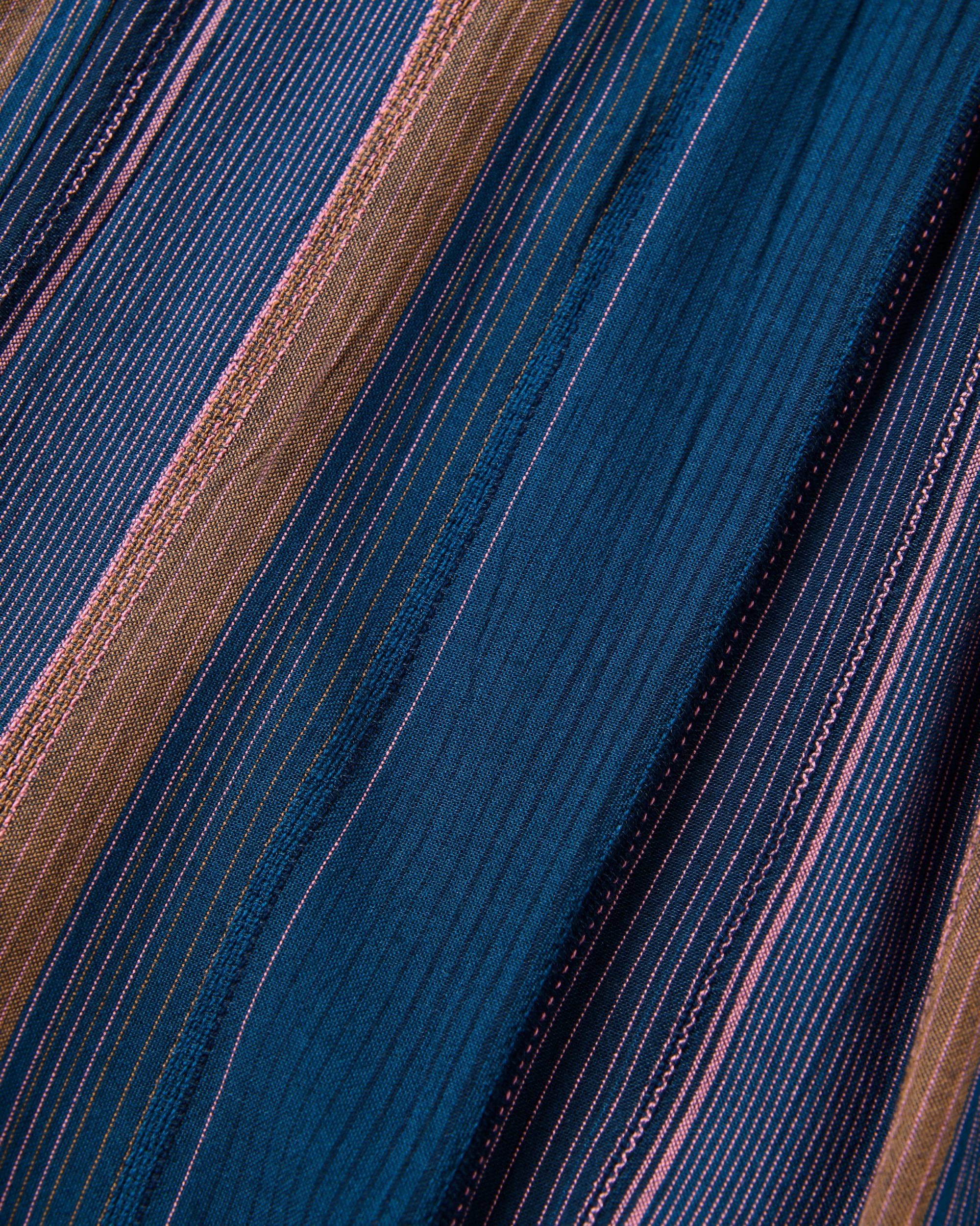 Zephyr Woven Maxi Skirt 2.0 - Dark Denim Multi Stripe - Flatlay