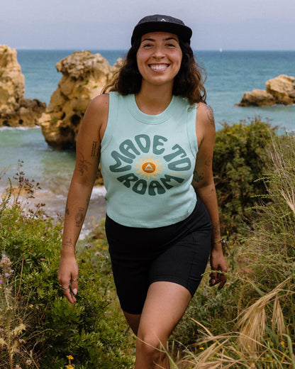Easy Days Ribbed Graphic Vest - Aquamarine - Lifestyle