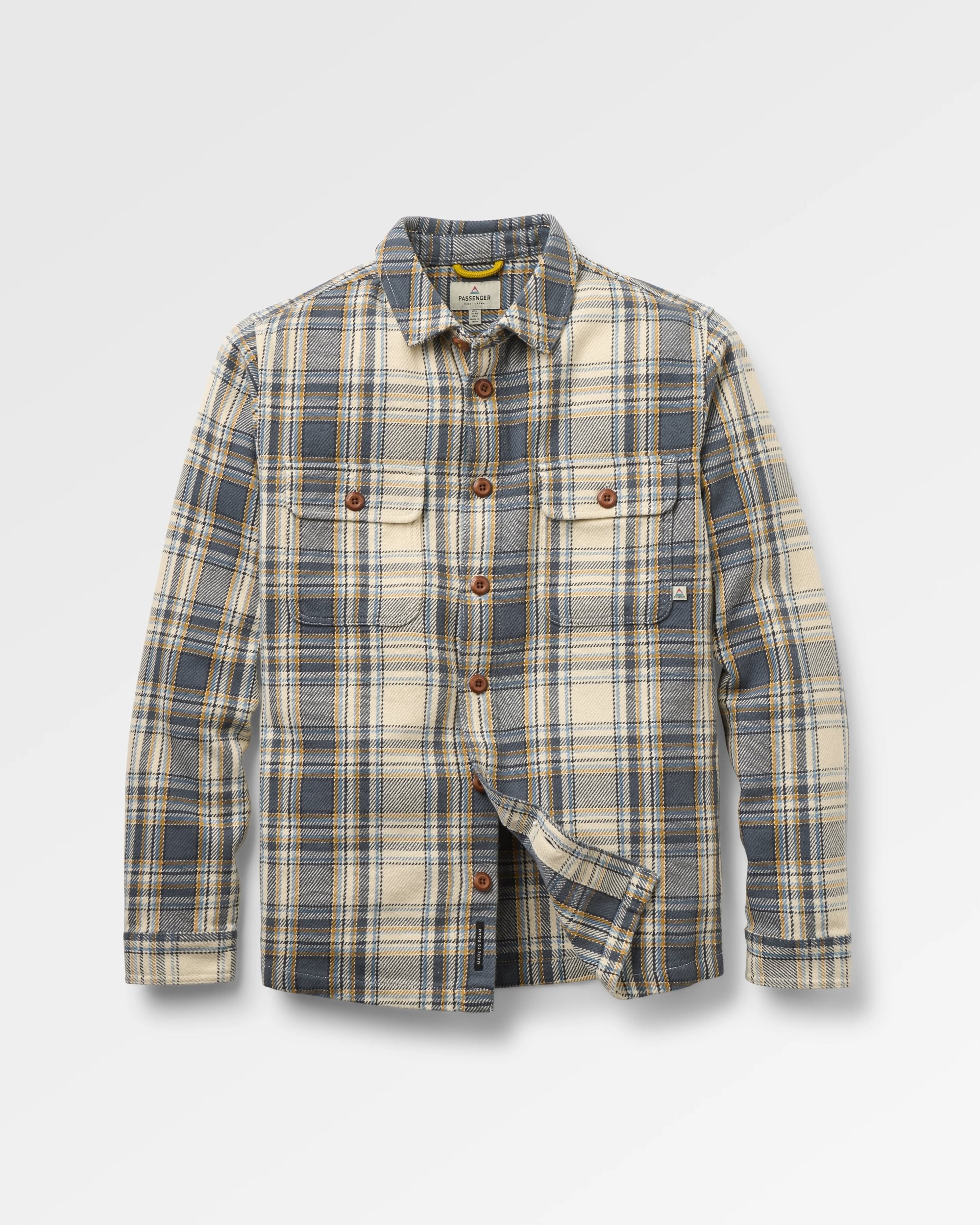 Island Twill Shirt - Off White Check - Flatlay