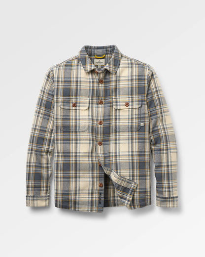 Island Twill Shirt - Off White Check - Flatlay