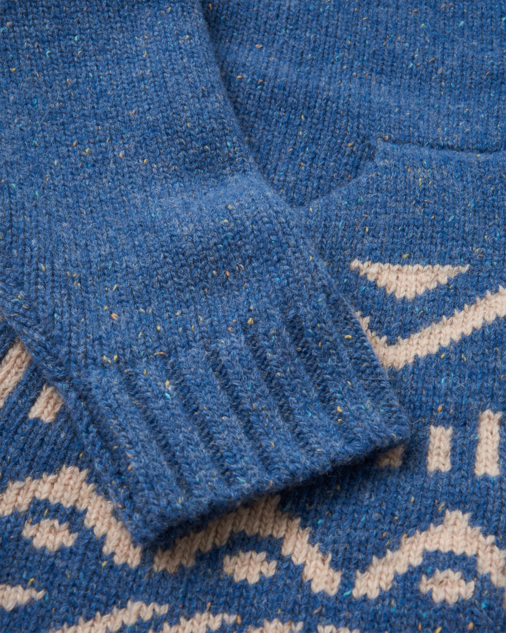 Snoozle Recycled Knitted Hooded Cardigan - Rich Navy - Flatlay