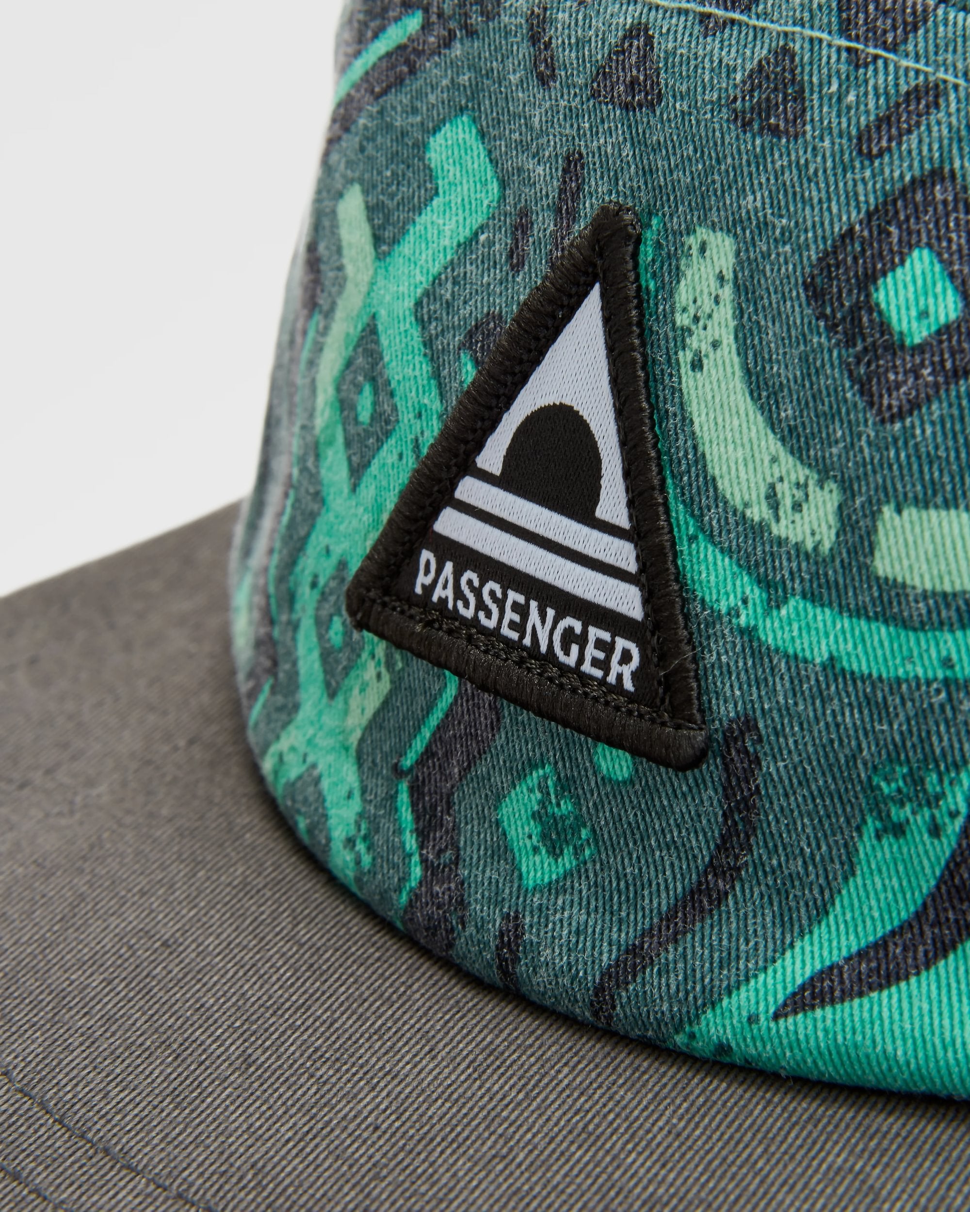 Coast Organic Cotton 5 Panel Snapback Cap - Elemental Geo Arctic - Flatlay