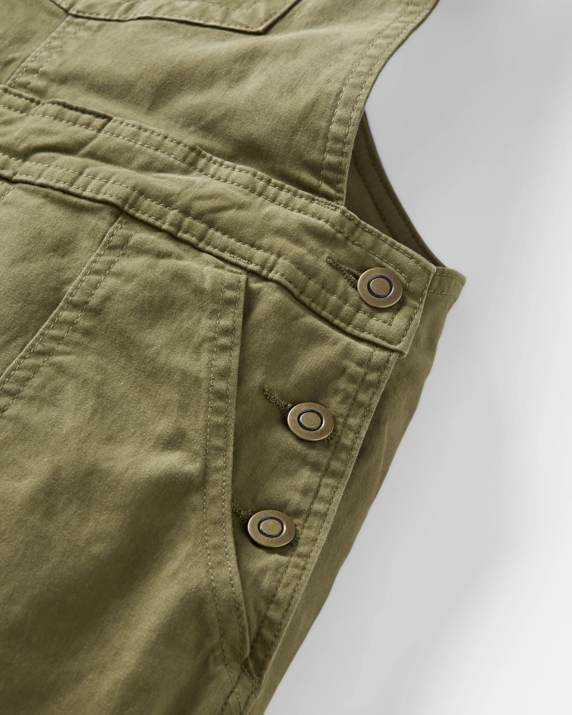 Roamist Organic Cotton Dungarees - Khaki - Flatlay