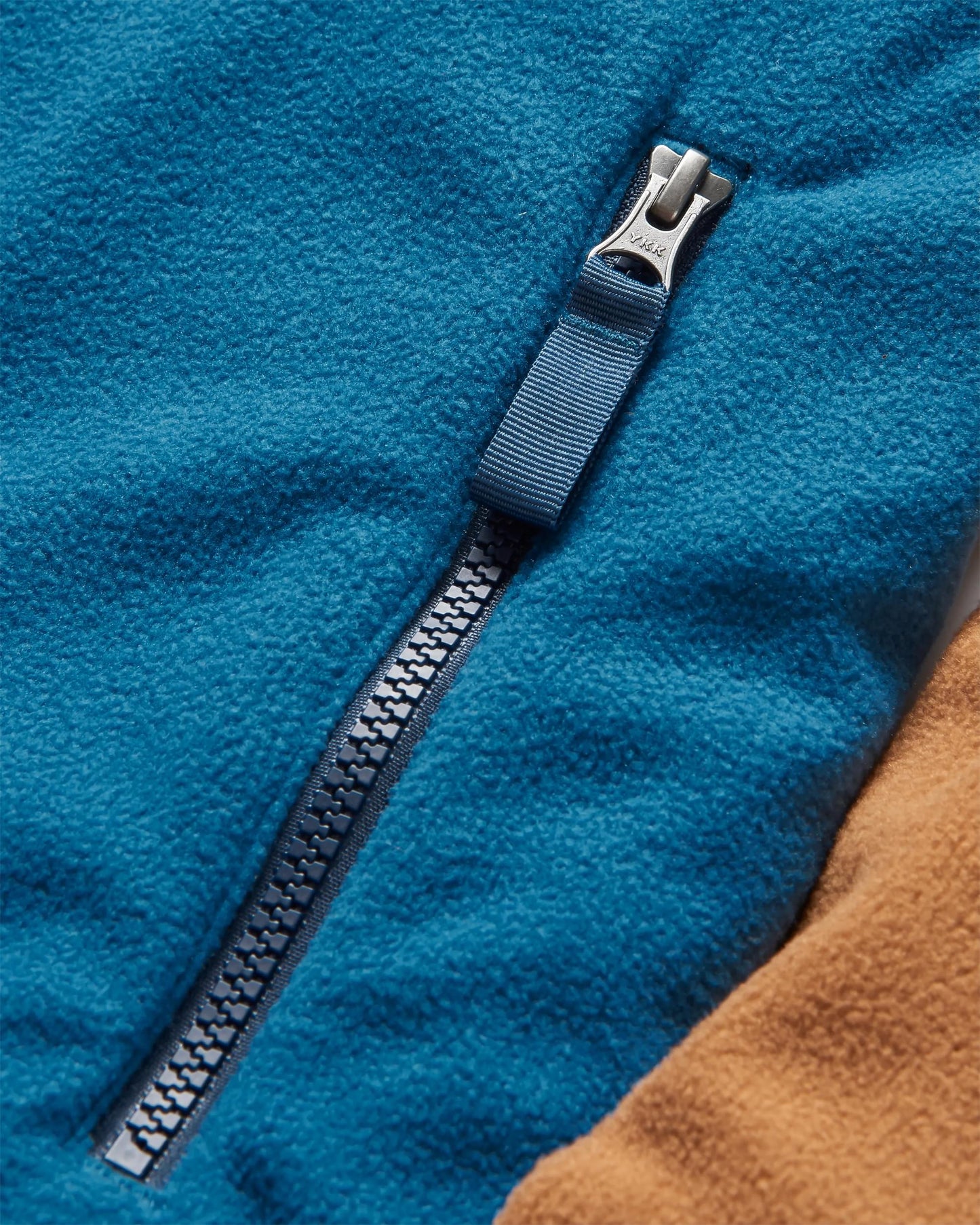 Set Off Recycled Polar 1/4 Zip Fleece - Toffee/Blue Steel