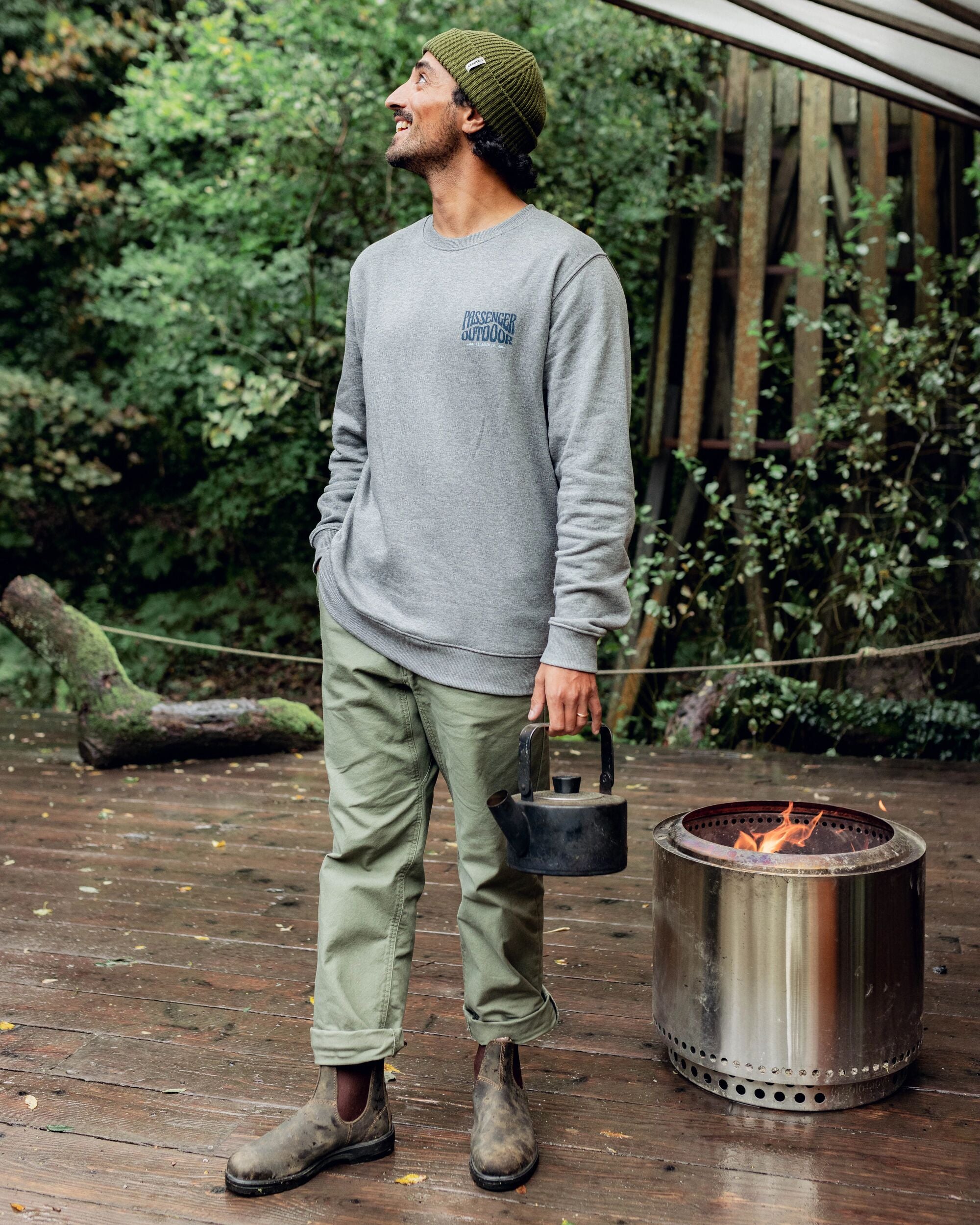 Yuca Recycled Cotton Sweatshirt - Dark Grey Marl - Lifestyle