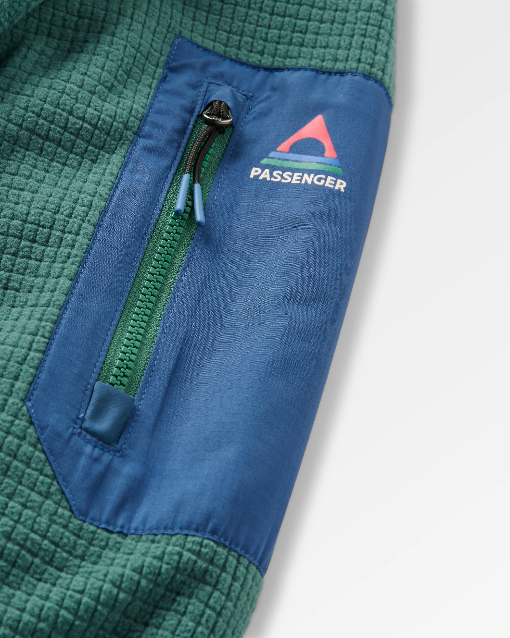 Forestscape Recycled Fleece Crew - Deep Ocean - Flatlay