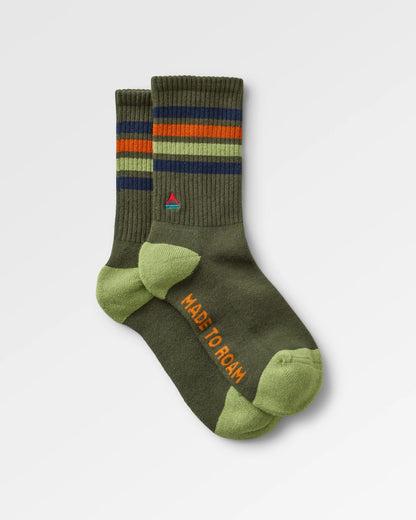 Organic Midweight Crew Socks - Khaki