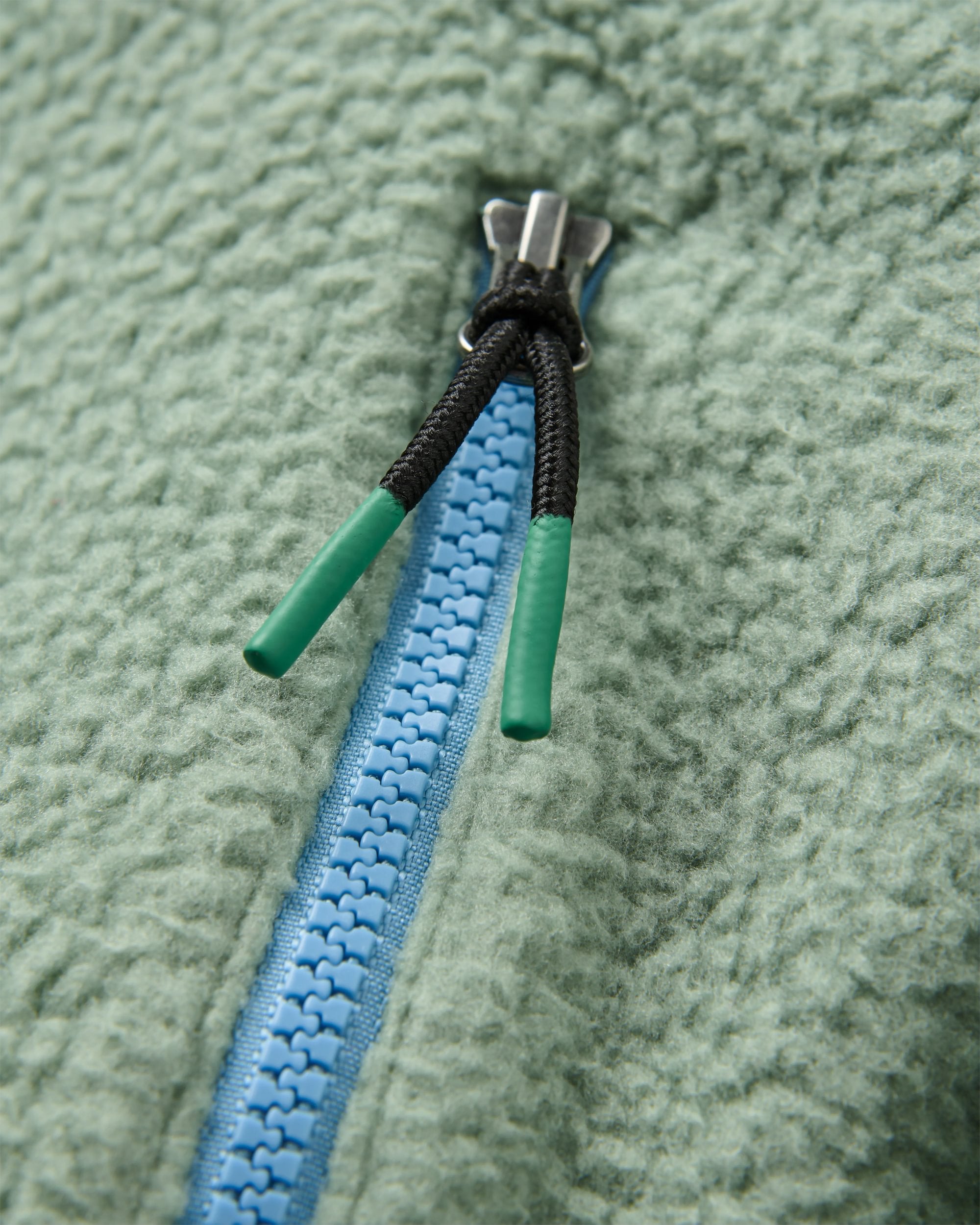 North Coast Full Zip Recycled Sherpa Fleece - Pistachio - Flatlay