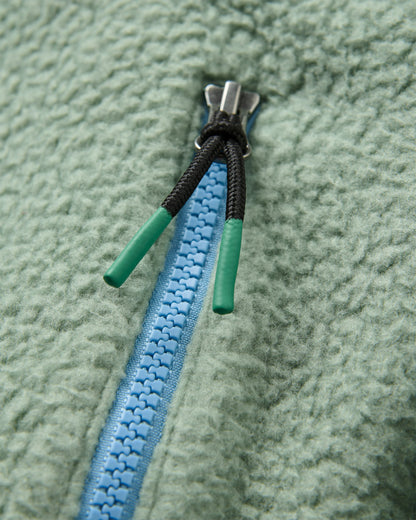 North Coast Full Zip Recycled Sherpa Fleece - Pistachio - Flatlay