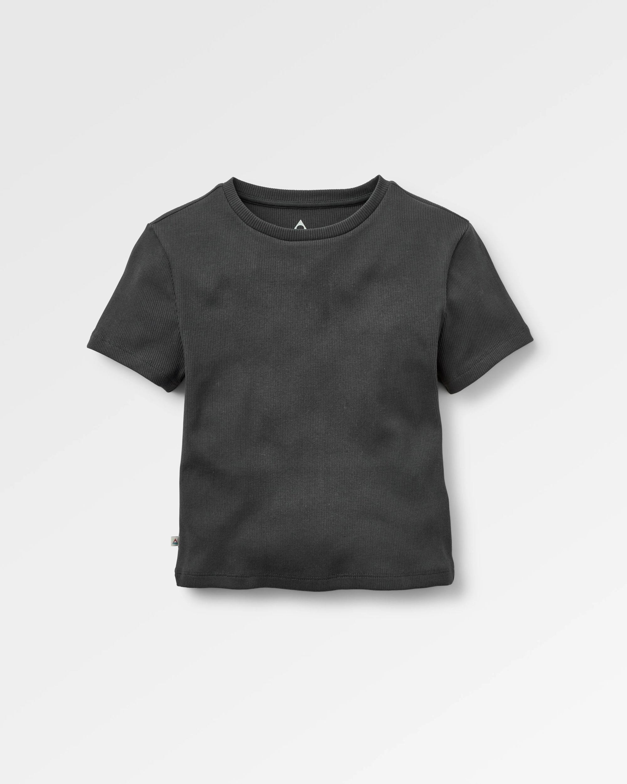 Out There Ribbed T-Shirt - Faded Black - Flatlay