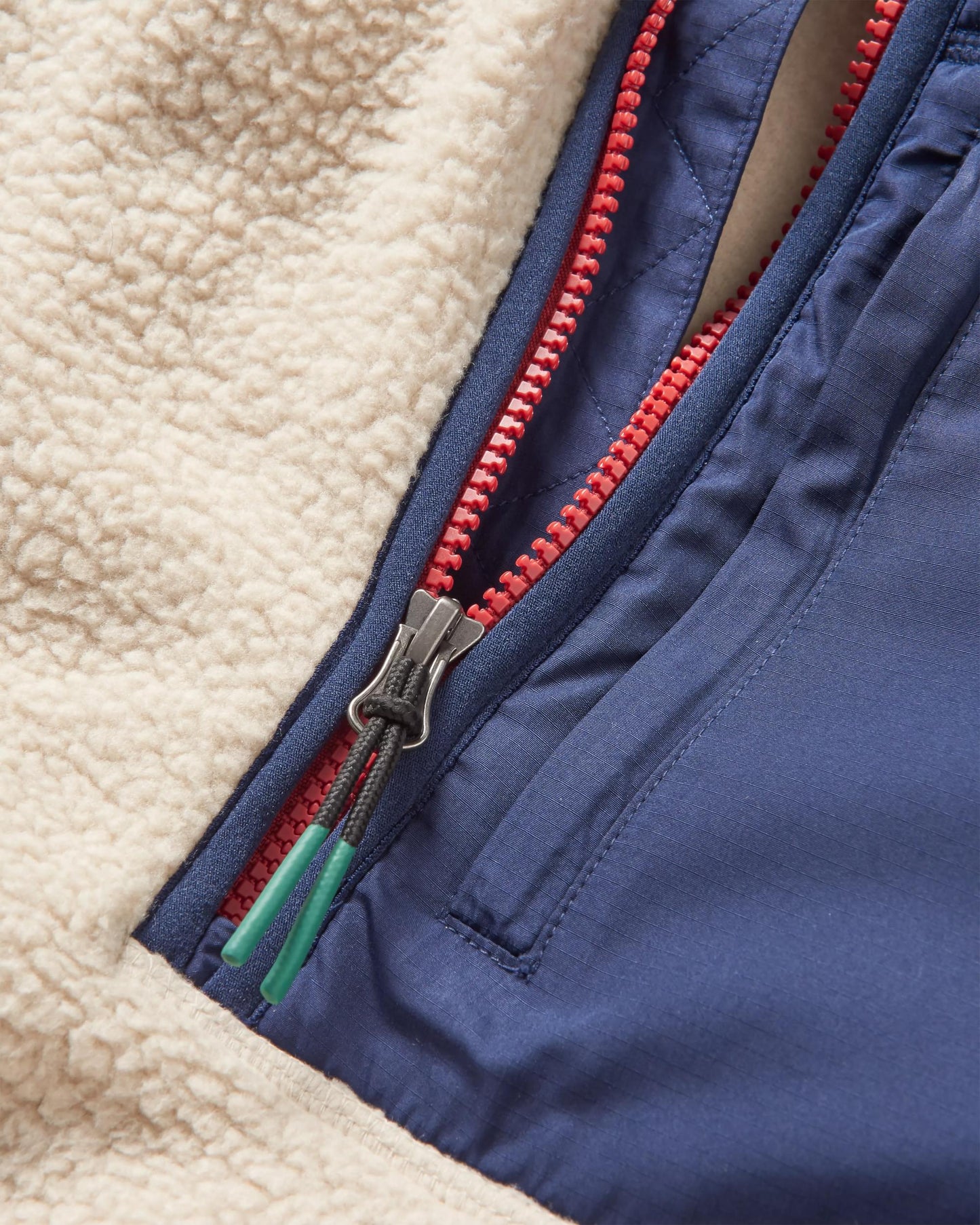 Offgrid 2.0 1/2 Zip Recycled Sherpa Fleece - Oatmeal/Navy