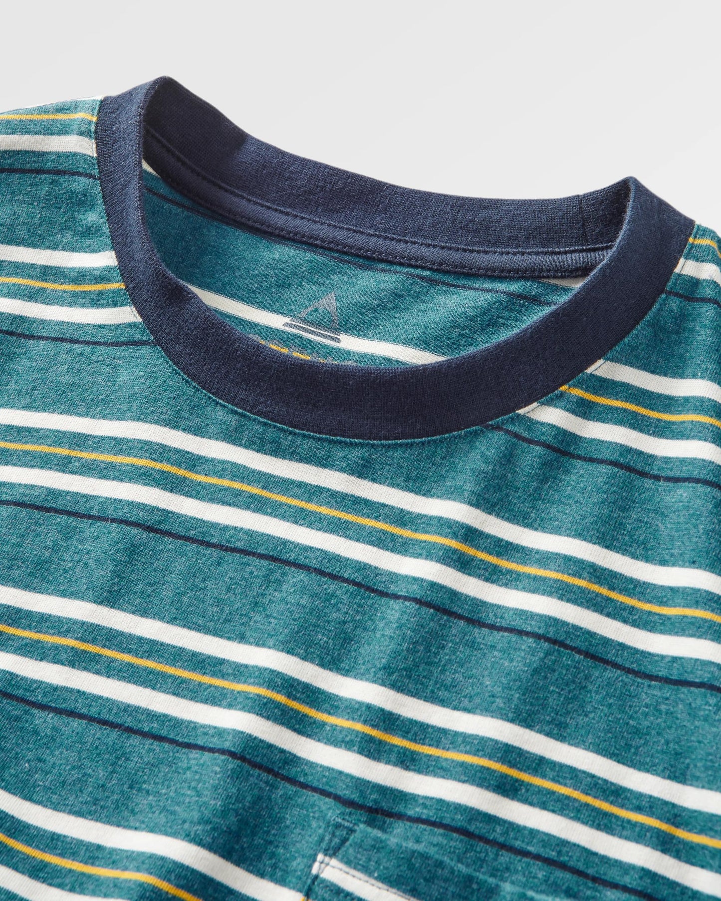 Retro Recycled Cotton Pocket T-Shirt - Blue Steel Marl