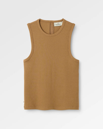 Atmos Ribbed Tank Vest - Caramel Brown - Flatlay