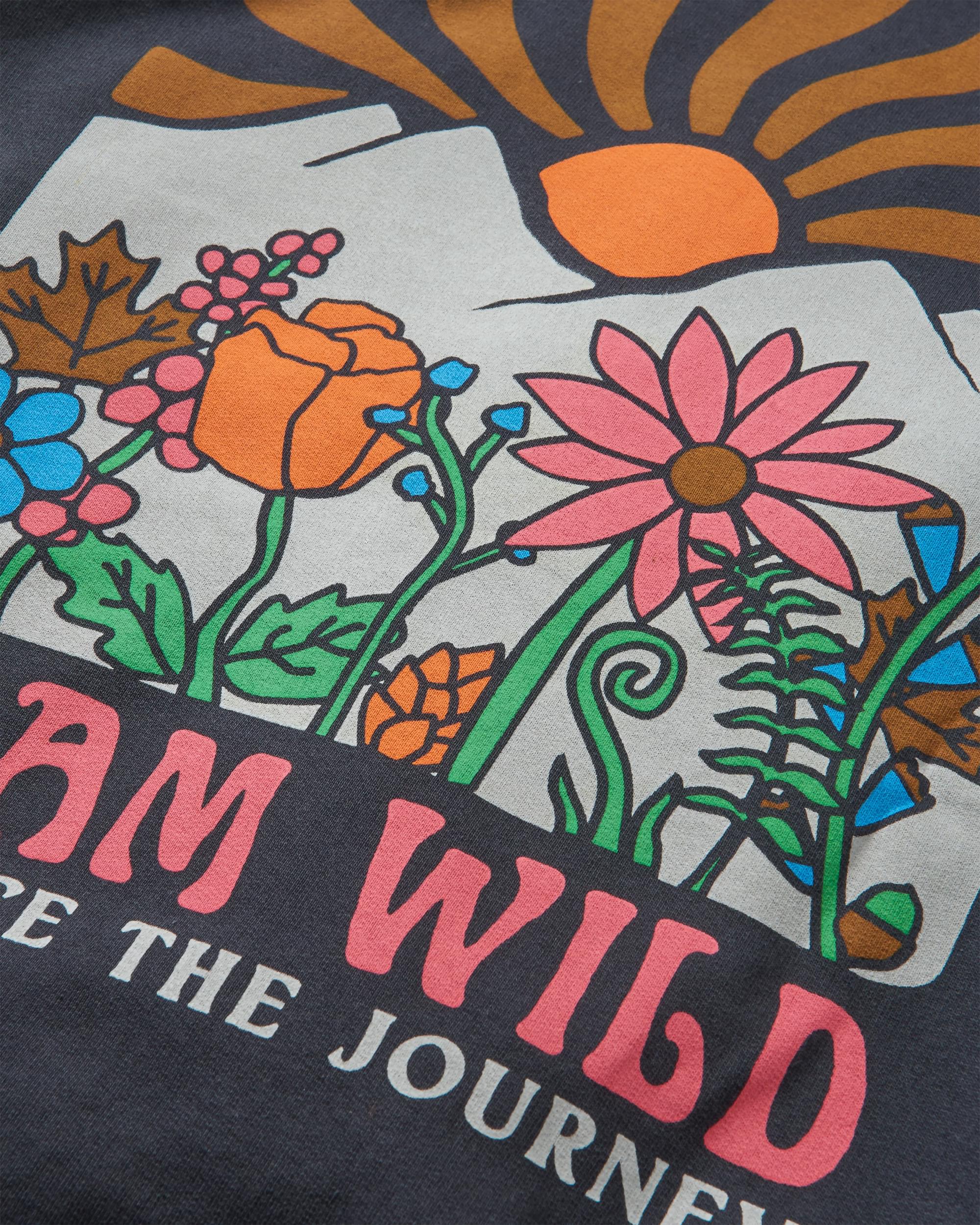 Roam Wild Recycled Cotton Hoodie - Black - Flatlay