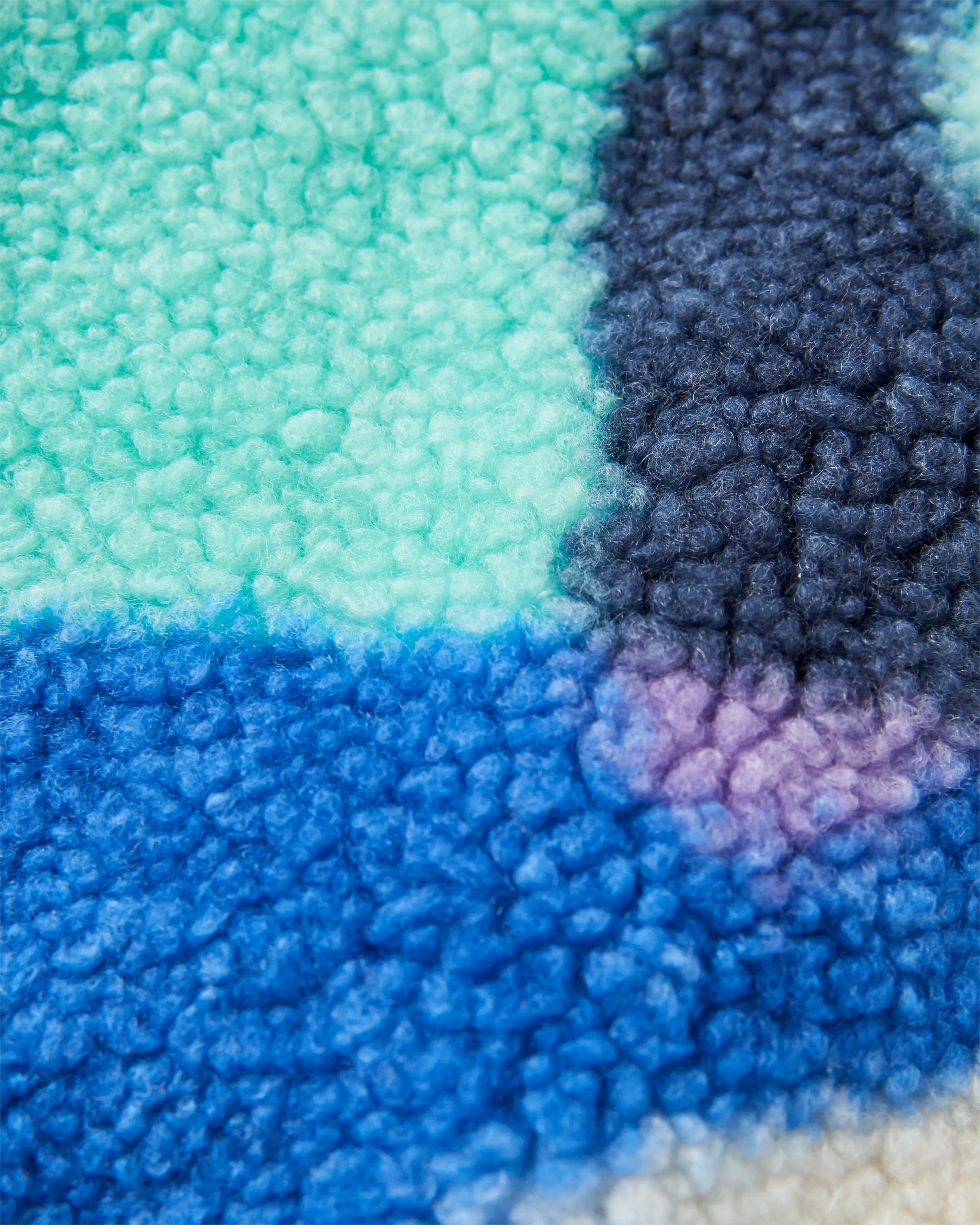 Lucia Recycled Sherpa Fleece - Mountain Foliage Purple - Flatlay