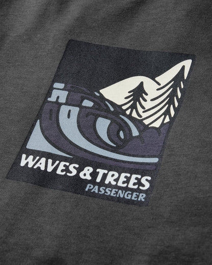 Waves & Trees Organic Cotton T-Shirt - Charcoal