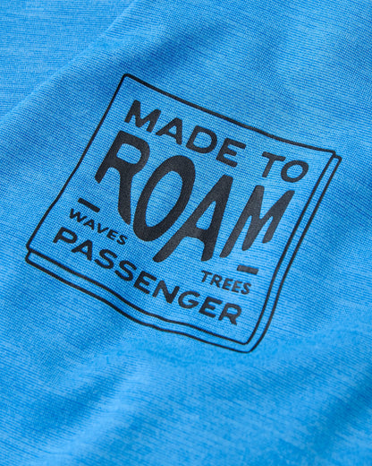 Light Ray Lightweight UPF50 LS T-Shirt - Marine Blue Marl - Flatlay