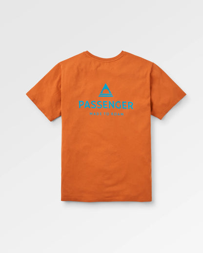 Passenger Recycled Cotton T-Shirt - Sunset Orange - Flatlay