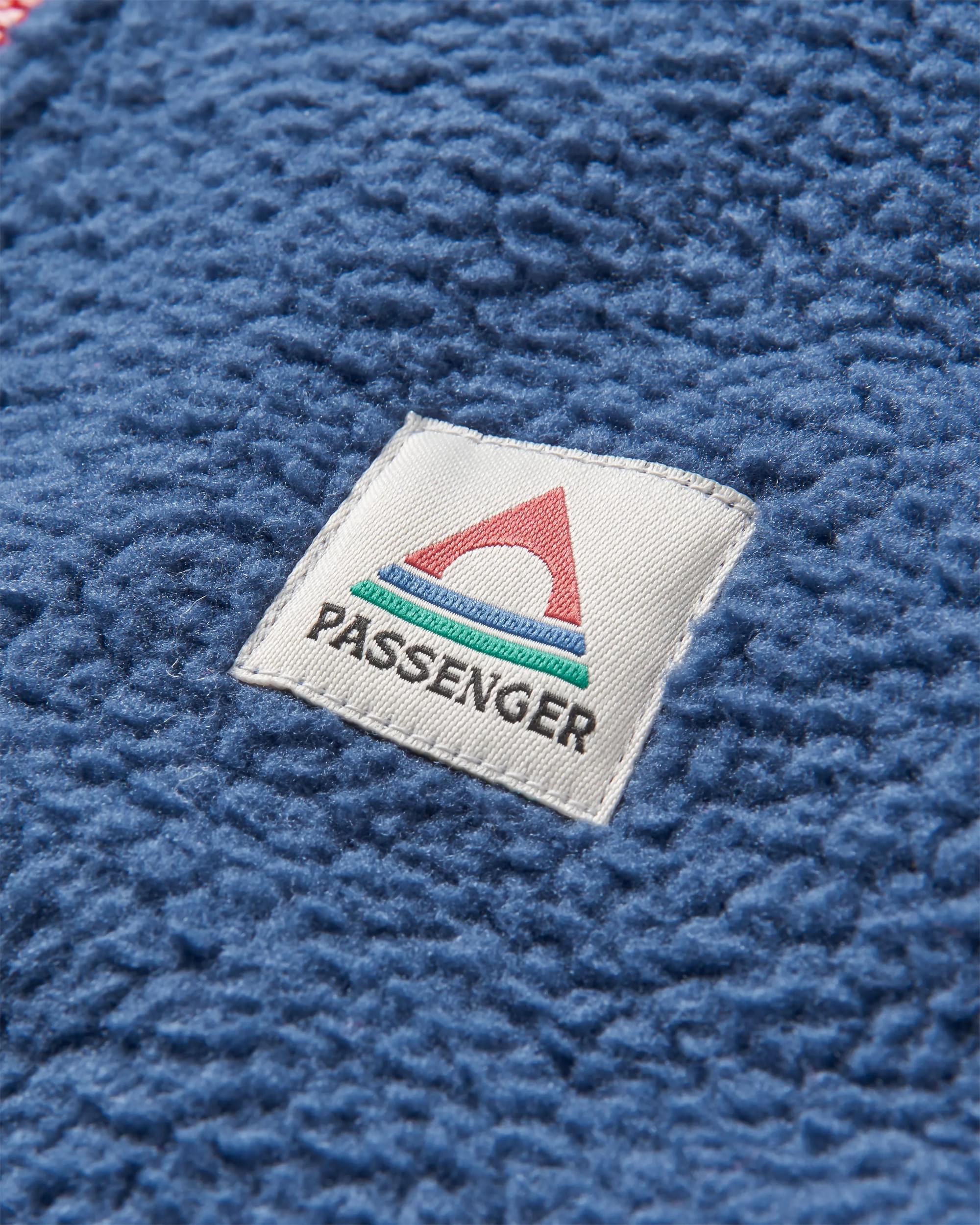 Fairbanks Full Zip Recycled Sherpa Fleece - Dark Denim - Flatlay