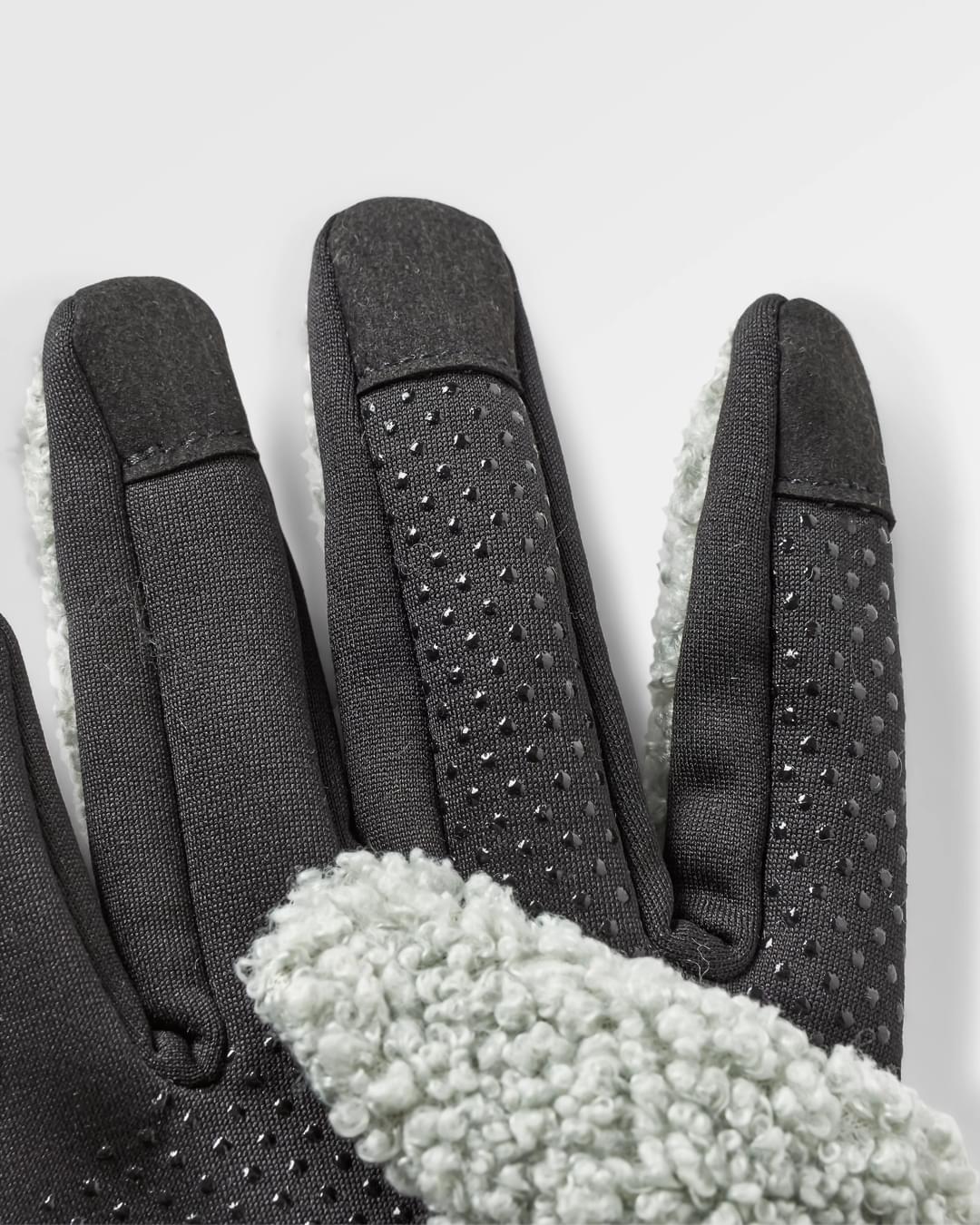 Snowfall 2.0 Recycled Sherpa Gloves - Pistachio - Flatlay