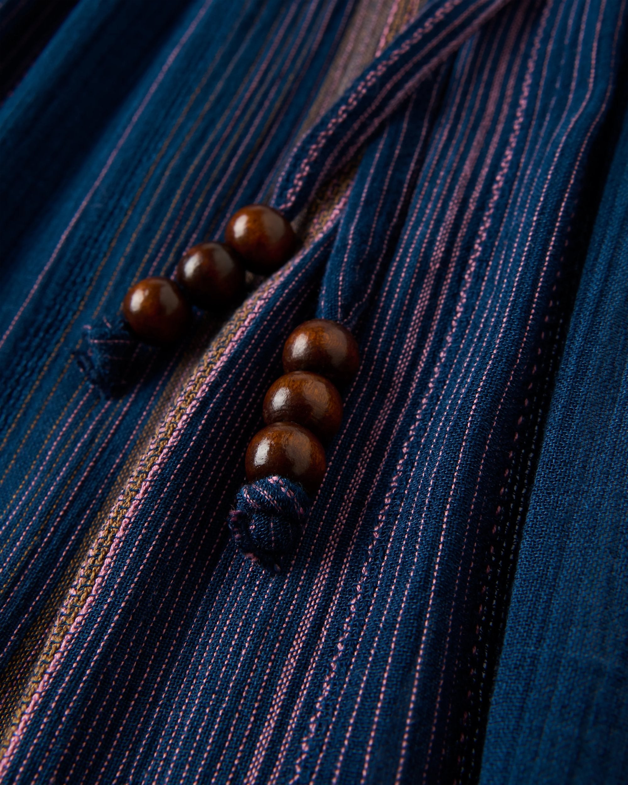 Dew EcoVero Woven Skirt - Dark Denim Multi Stripe - Flatlay