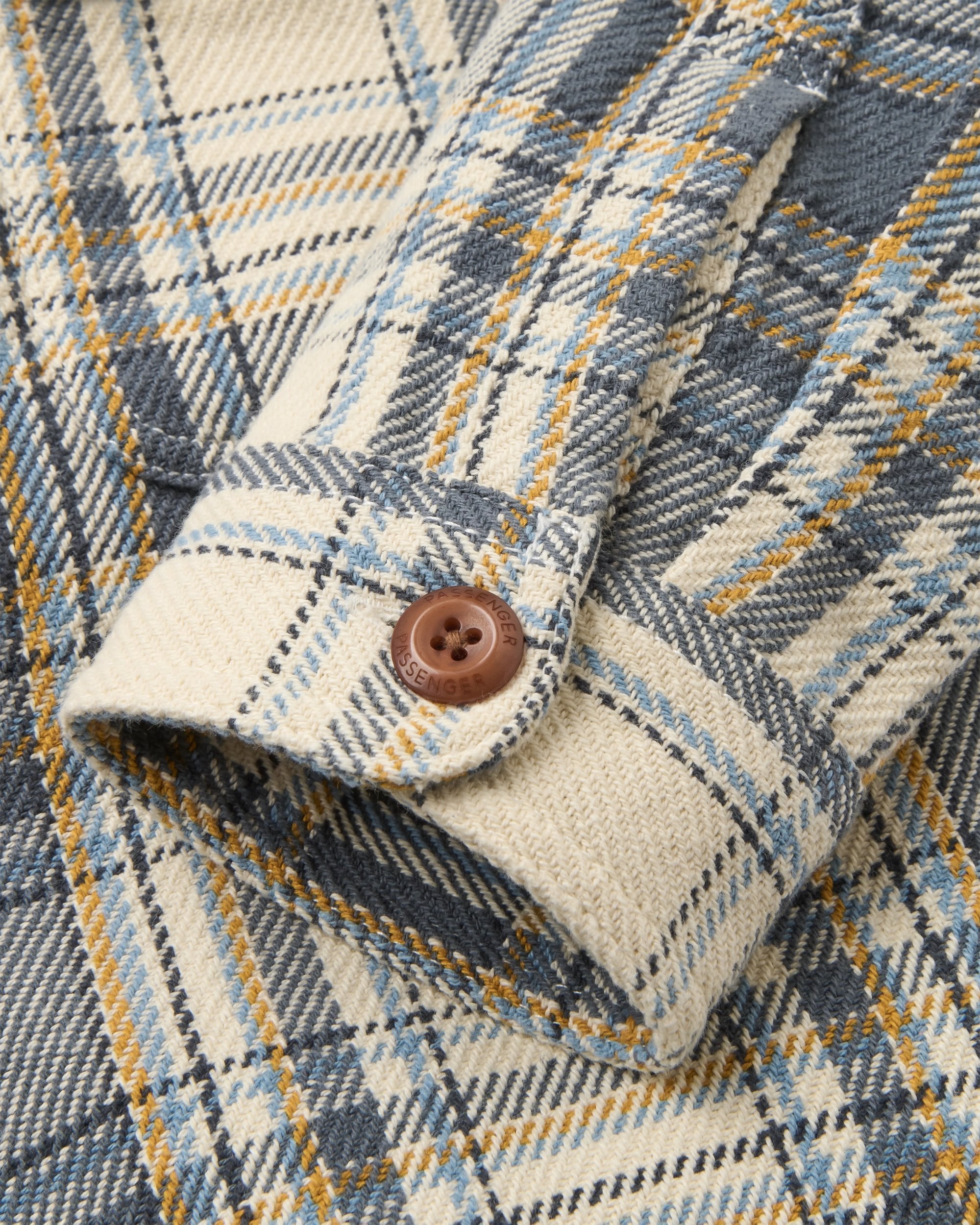 Island Twill Shirt - Off White Check - Flatlay