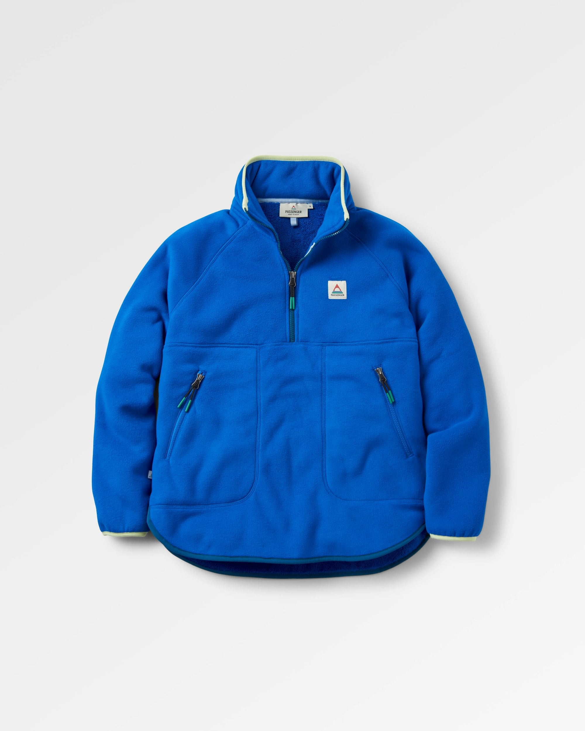 Folksy Recycled Sherpa Fleece - Azure Blue - Flatlay