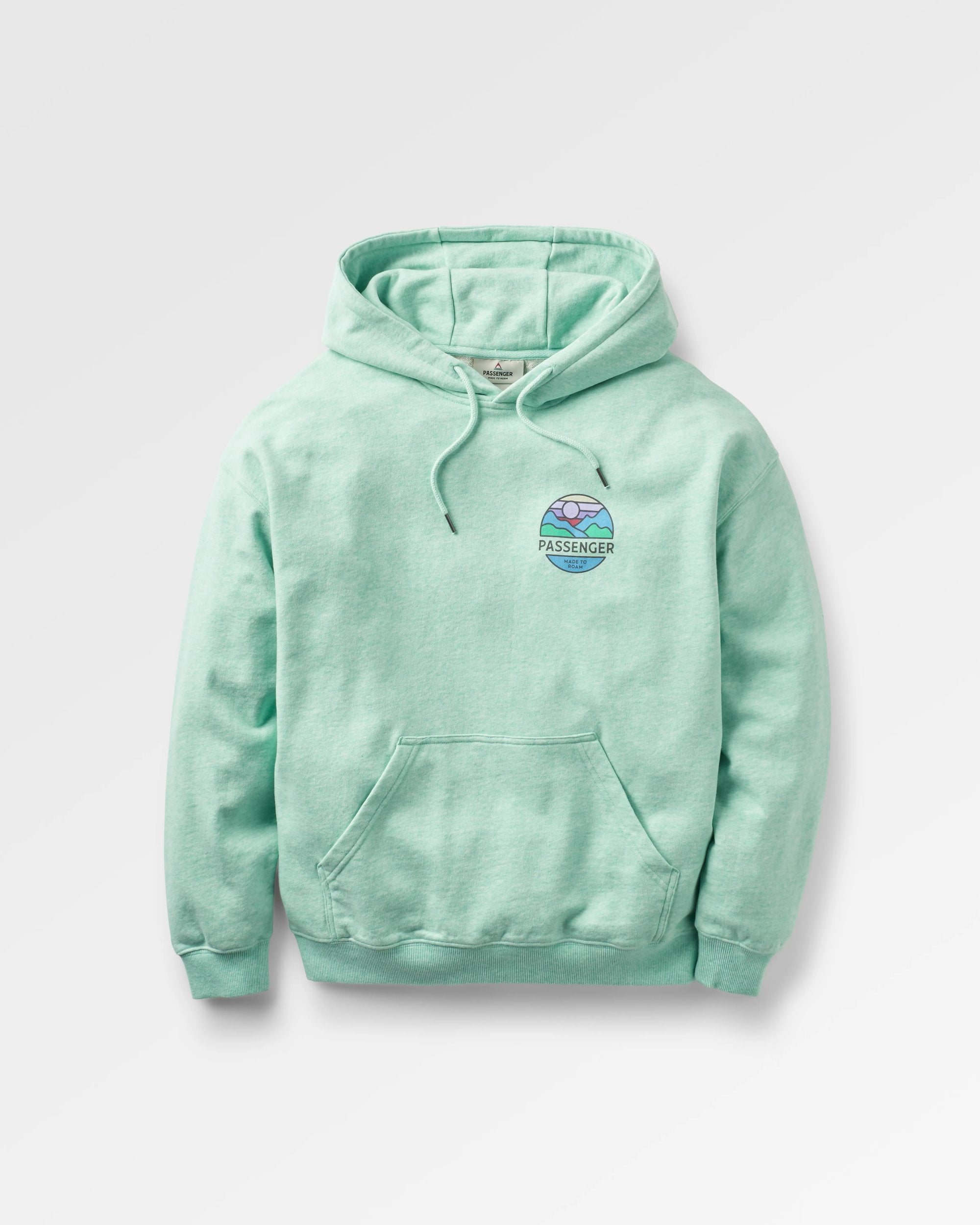 Laidback Organic Cotton Hoodie - Aqua Marl - Flatlay