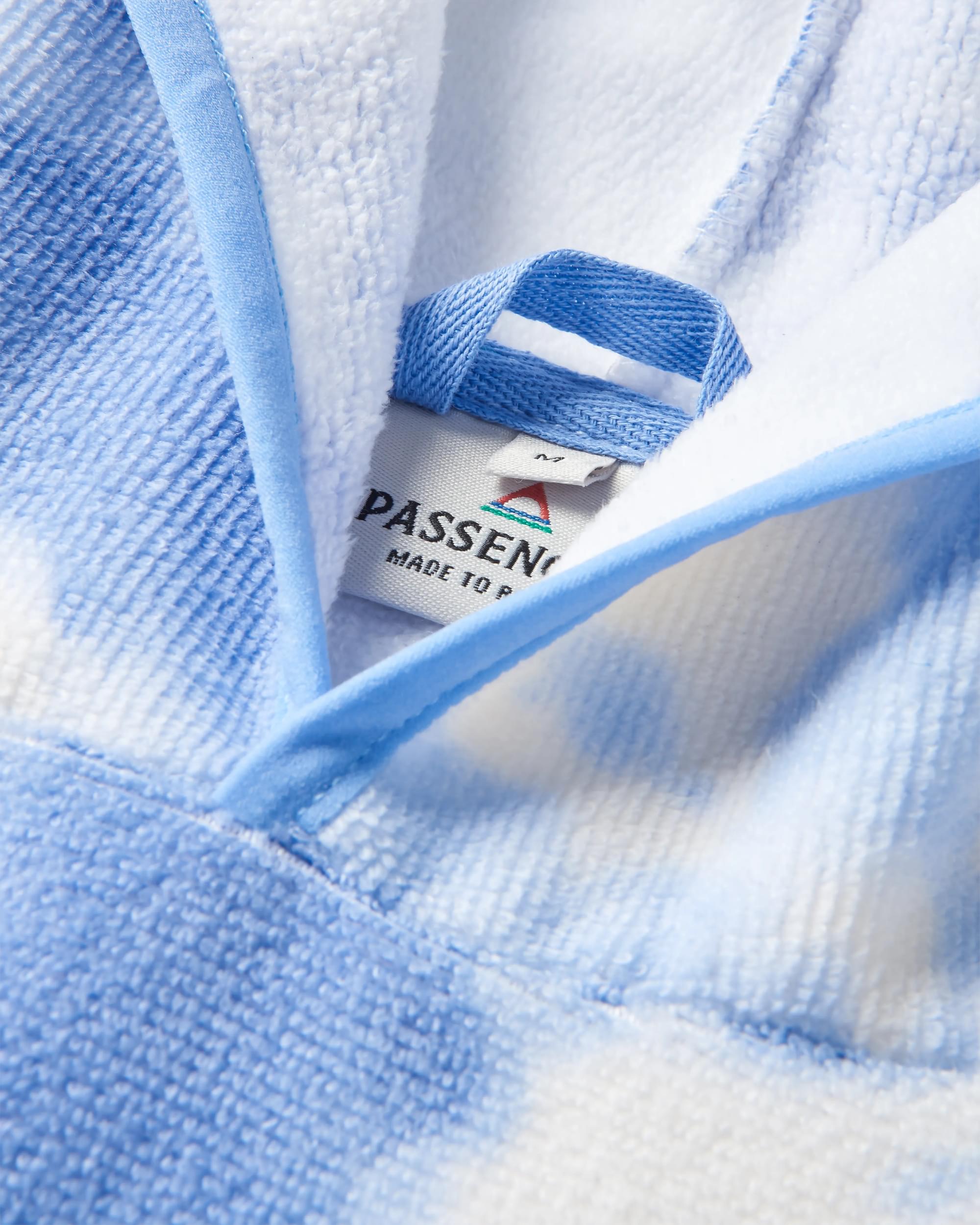 Tulum Recycled Towel Poncho - Tie Dye Cornflower - Flatlay