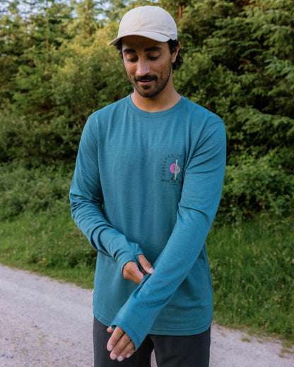 Camp Lost Lightweight Merino Blend LS T-Shirt - Mediterranean - Lifestyle