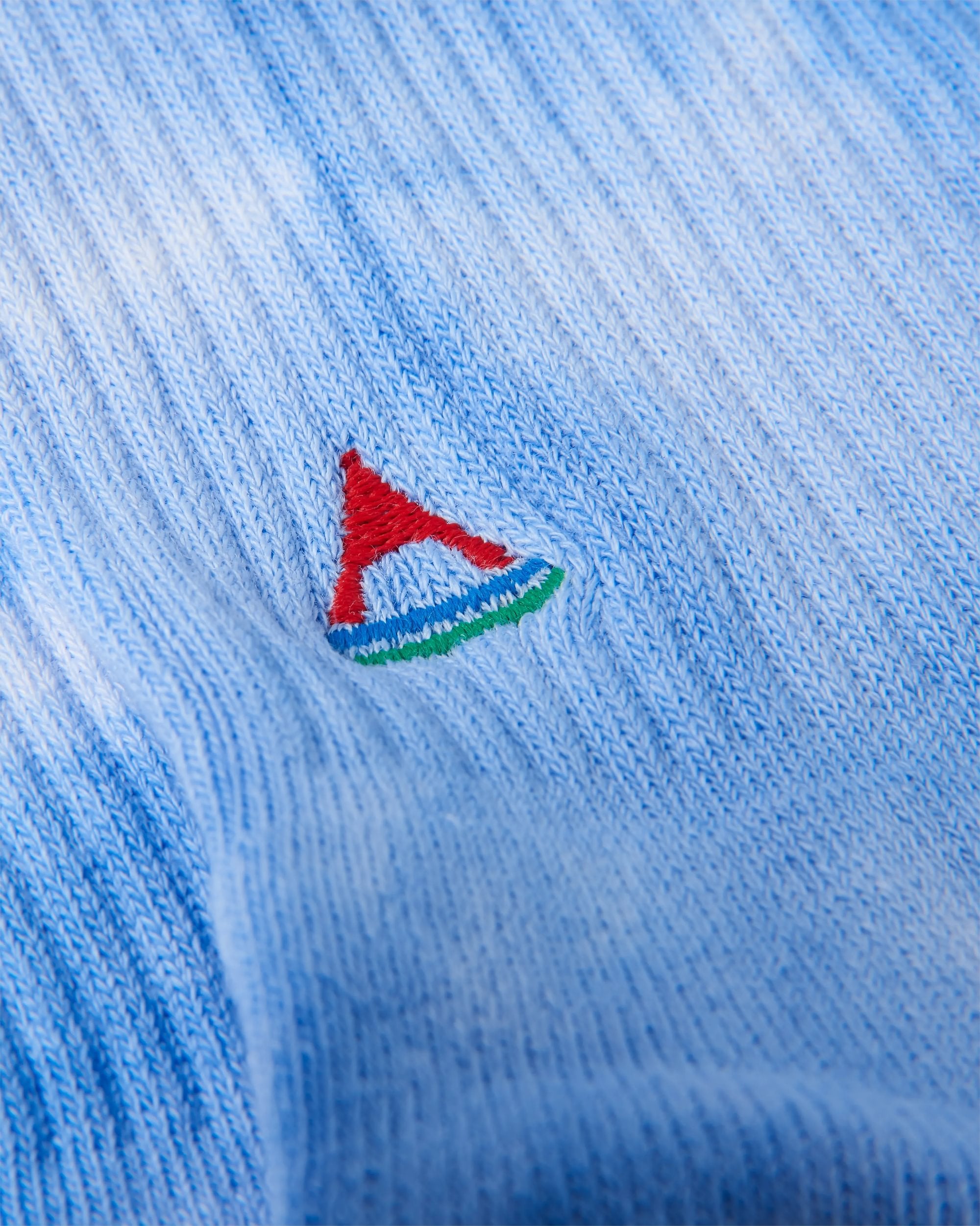 Organic Mid-weight Crew Socks - Tie Dye Cornflower - Flatlay