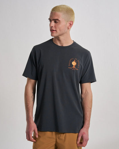 Ridescape Men's Active T-Shirt - Faded Black - Studio Model