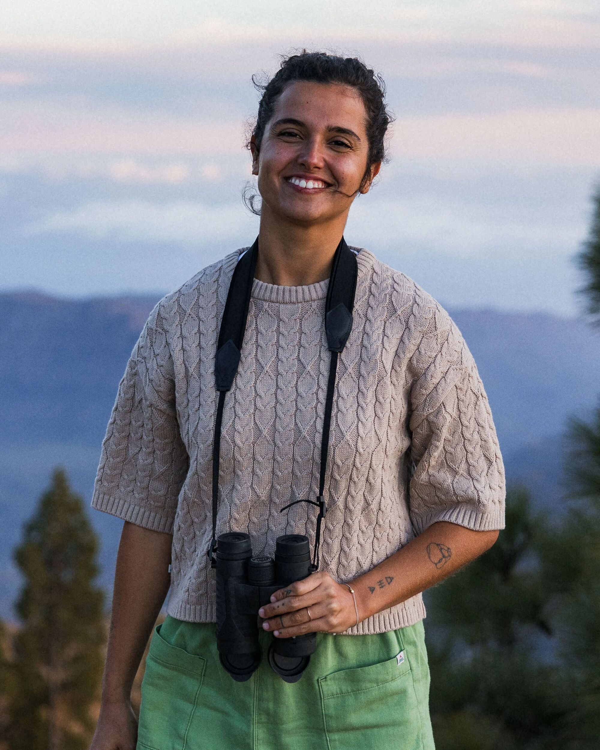 Homely Short Sleeve Knitted Jumper - Simply Taupe - Lifestyle