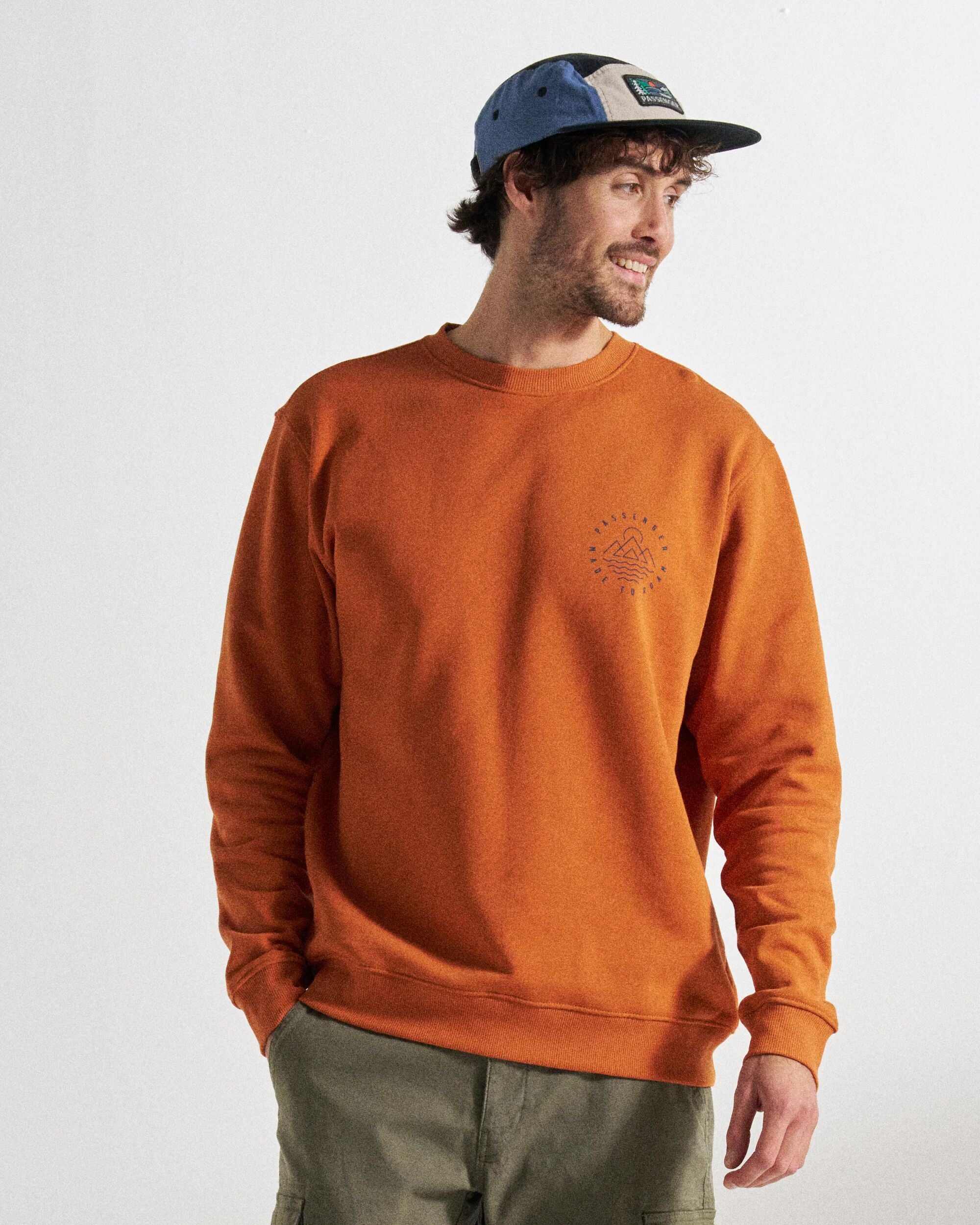Escapism Sweatshirt - Sunset Orange - Studio Model