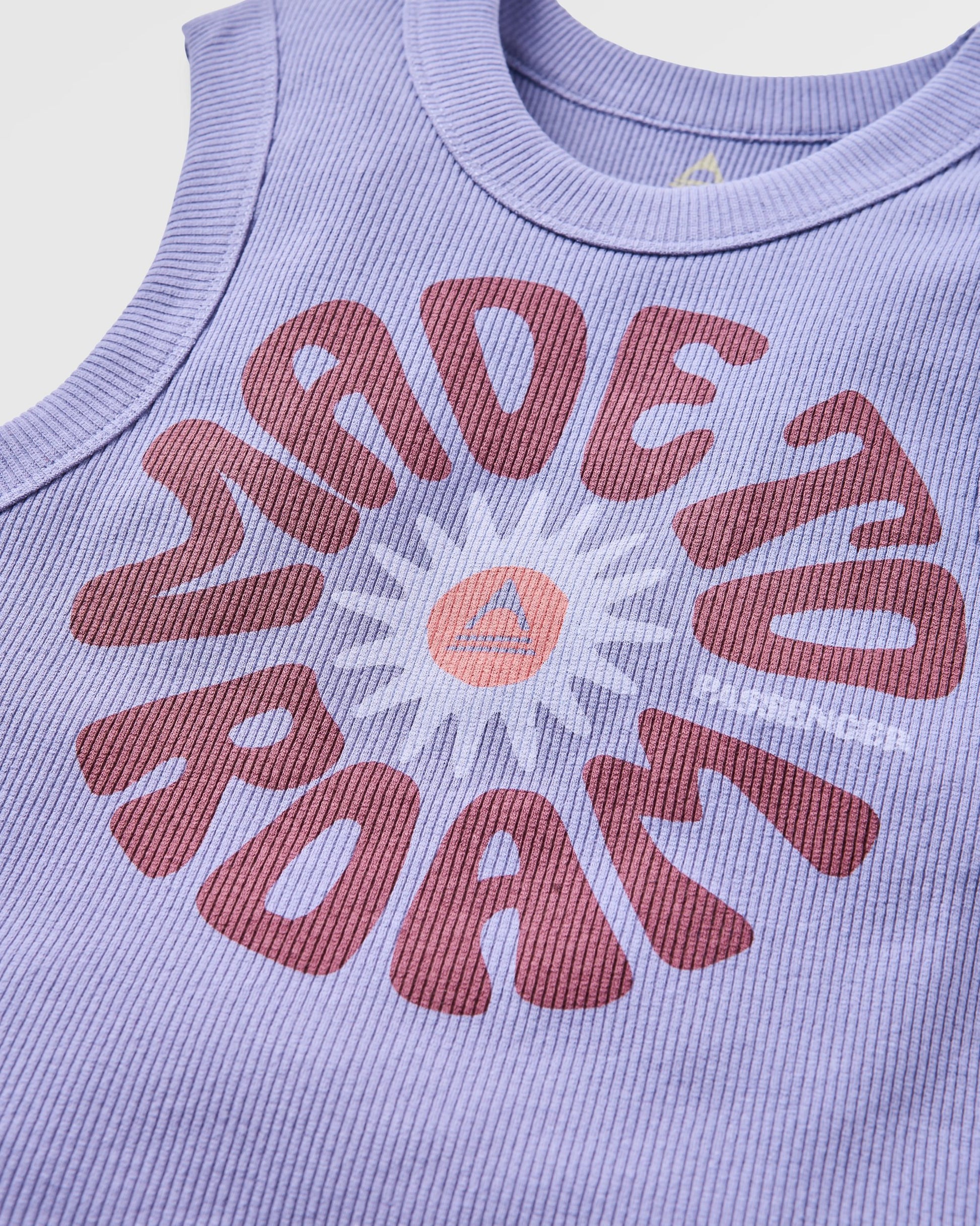 Easy Days Ribbed Graphic Vest - Retro Purple - Flatlay