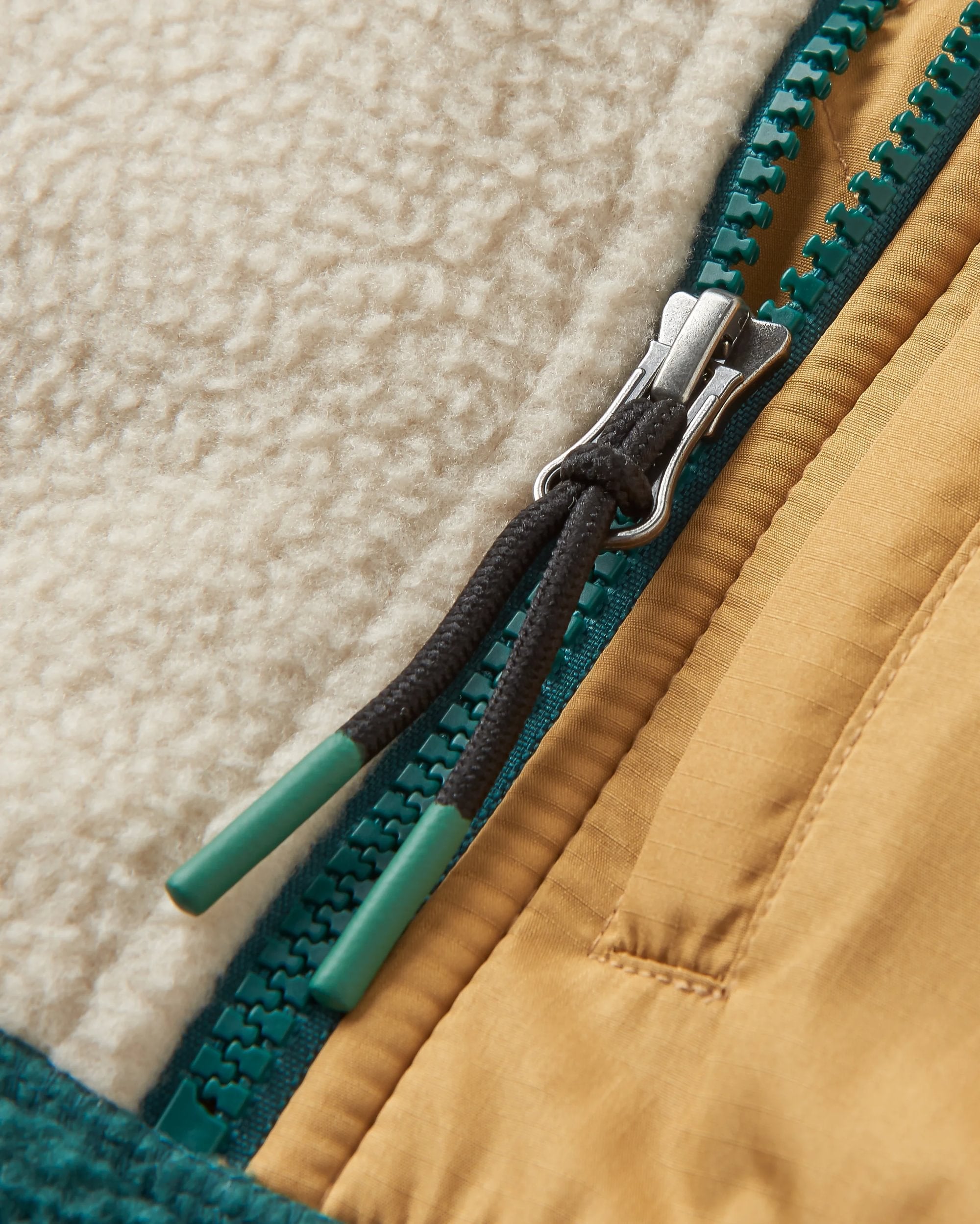 Home Recycled Sherpa Fleece - Rain Forest/ Oatmeal - Flatlay