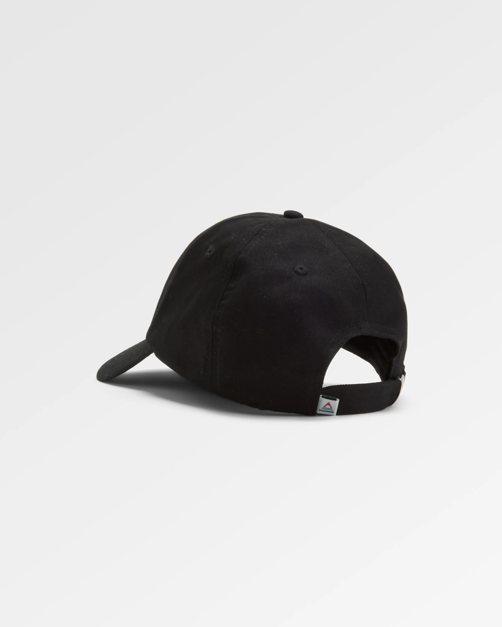 Classic Recycled Cotton 6 Panel Cap - Black - Flatlay