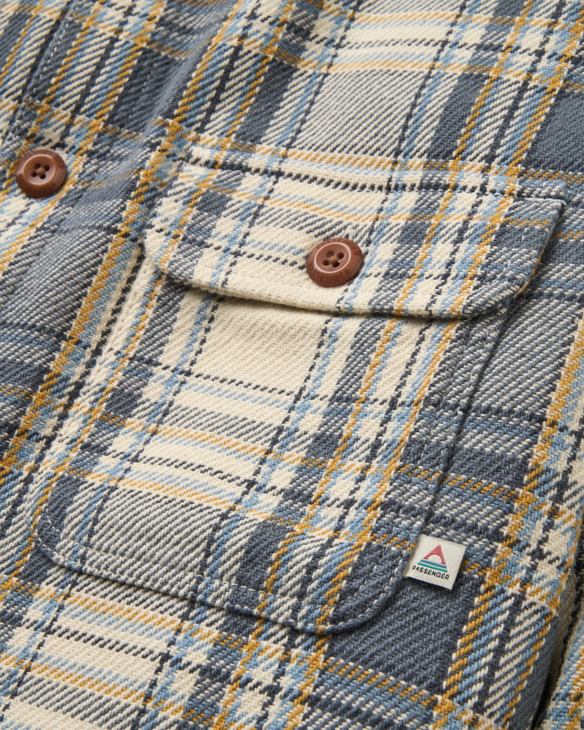 Island Twill Shirt - Off White Check - Flatlay