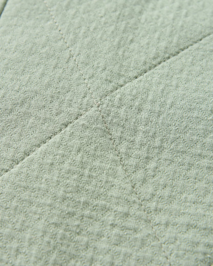 Mira Organic Cotton Quilted Overshirt - Pistachio - Flatlay