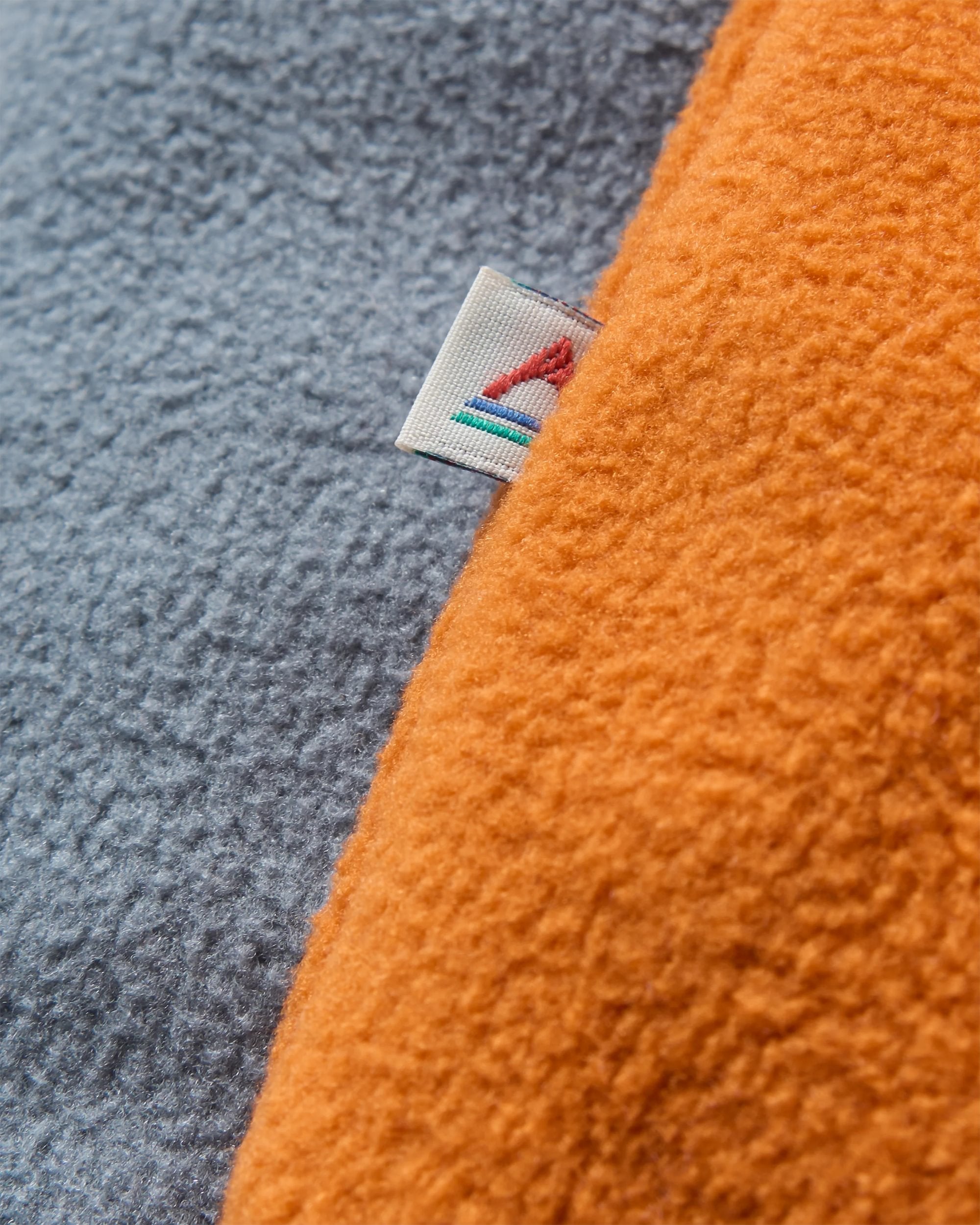 Set Off Recycled Polar 1/4 Zip Fleece - Sunset Orange/Storm Grey - Flatlay