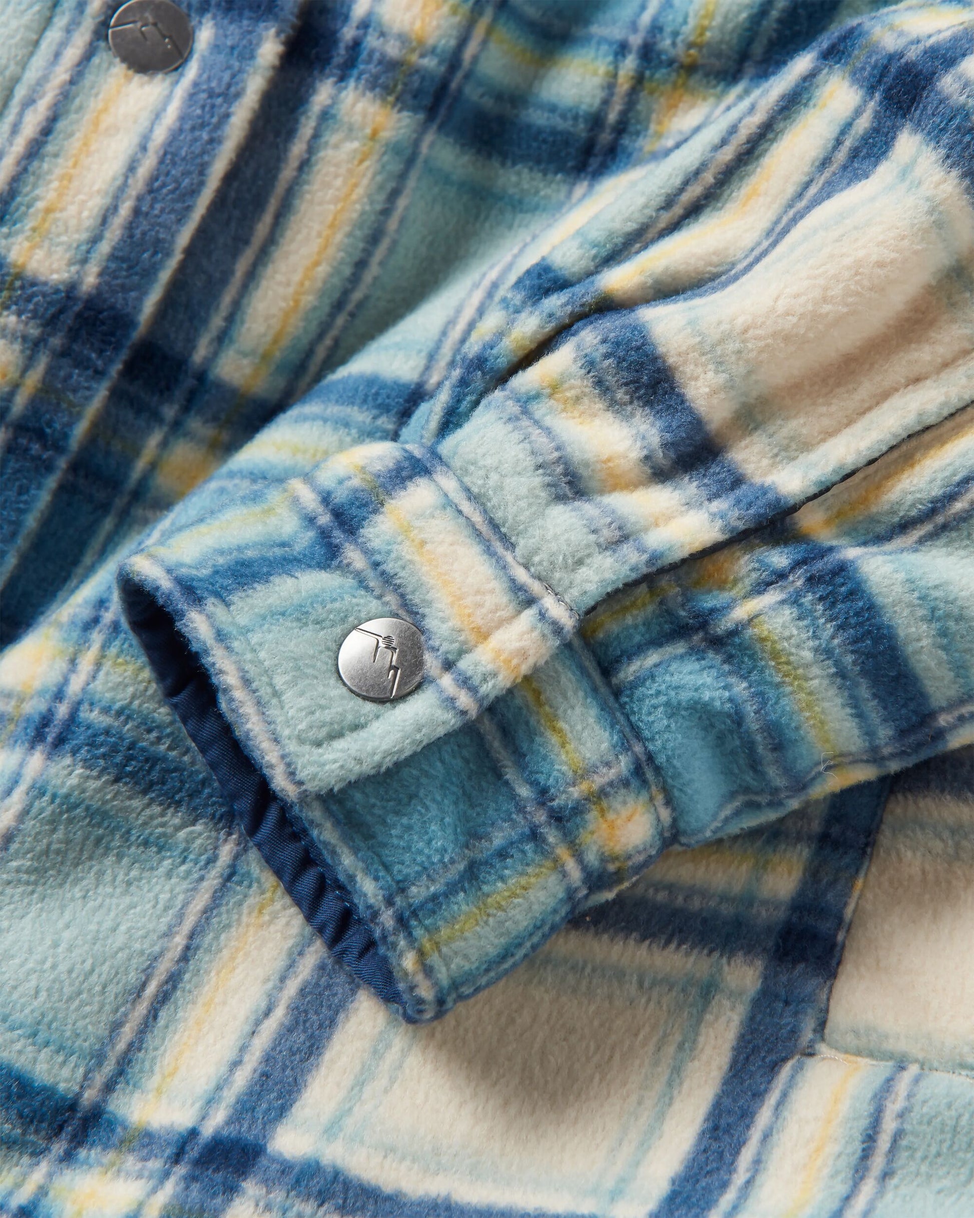 Orion Recycled Sherpa-Lined Polar Fleece Shirt - Oatmeal/Arctic Check