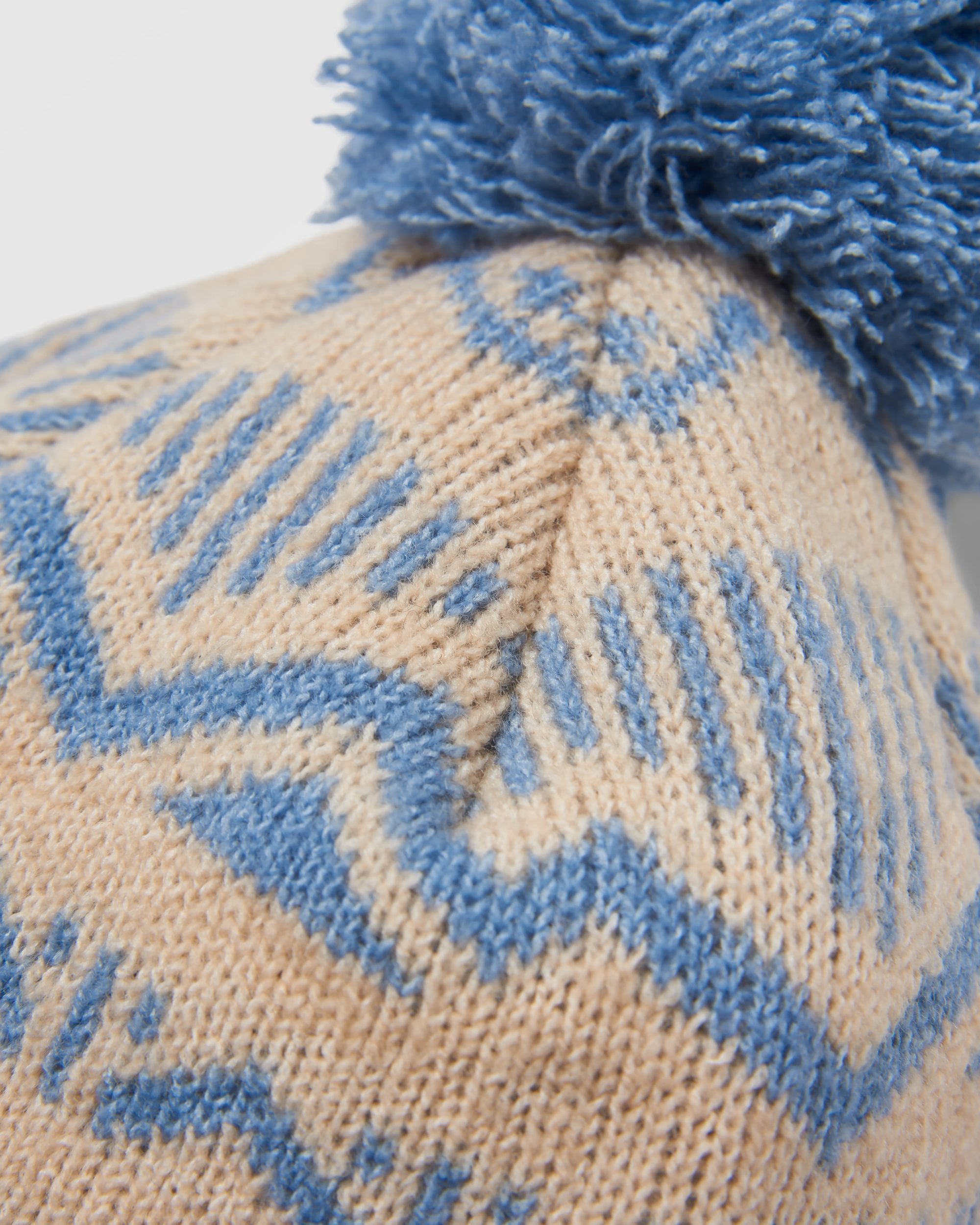 Nurture Bobble Beanie - Faded Denim - Flatlay