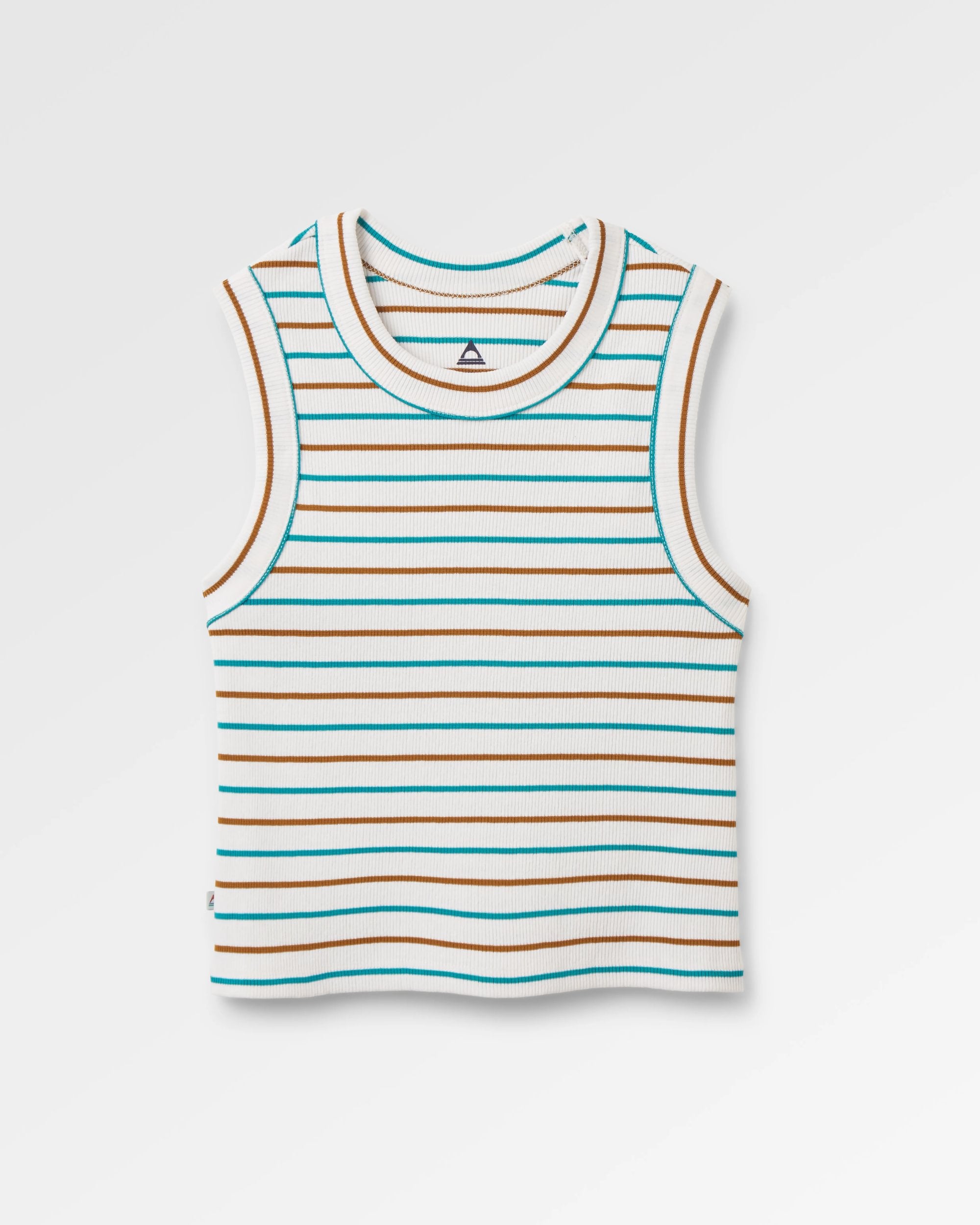 Out There Ribbed Vest - Spruce Yellow/Aqua Stripe - Flatlay