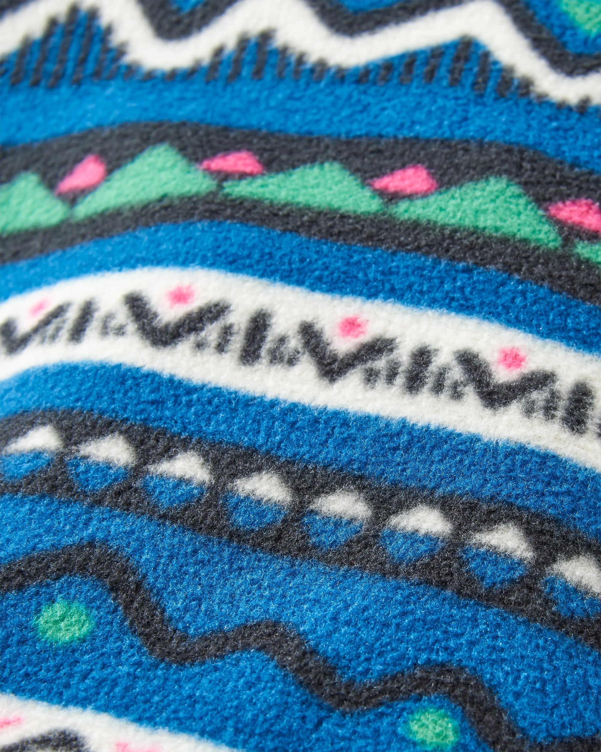 Ace Recycled Polar Fleece Dungarees - Mountain Geo Tidal Blue - Flatlay