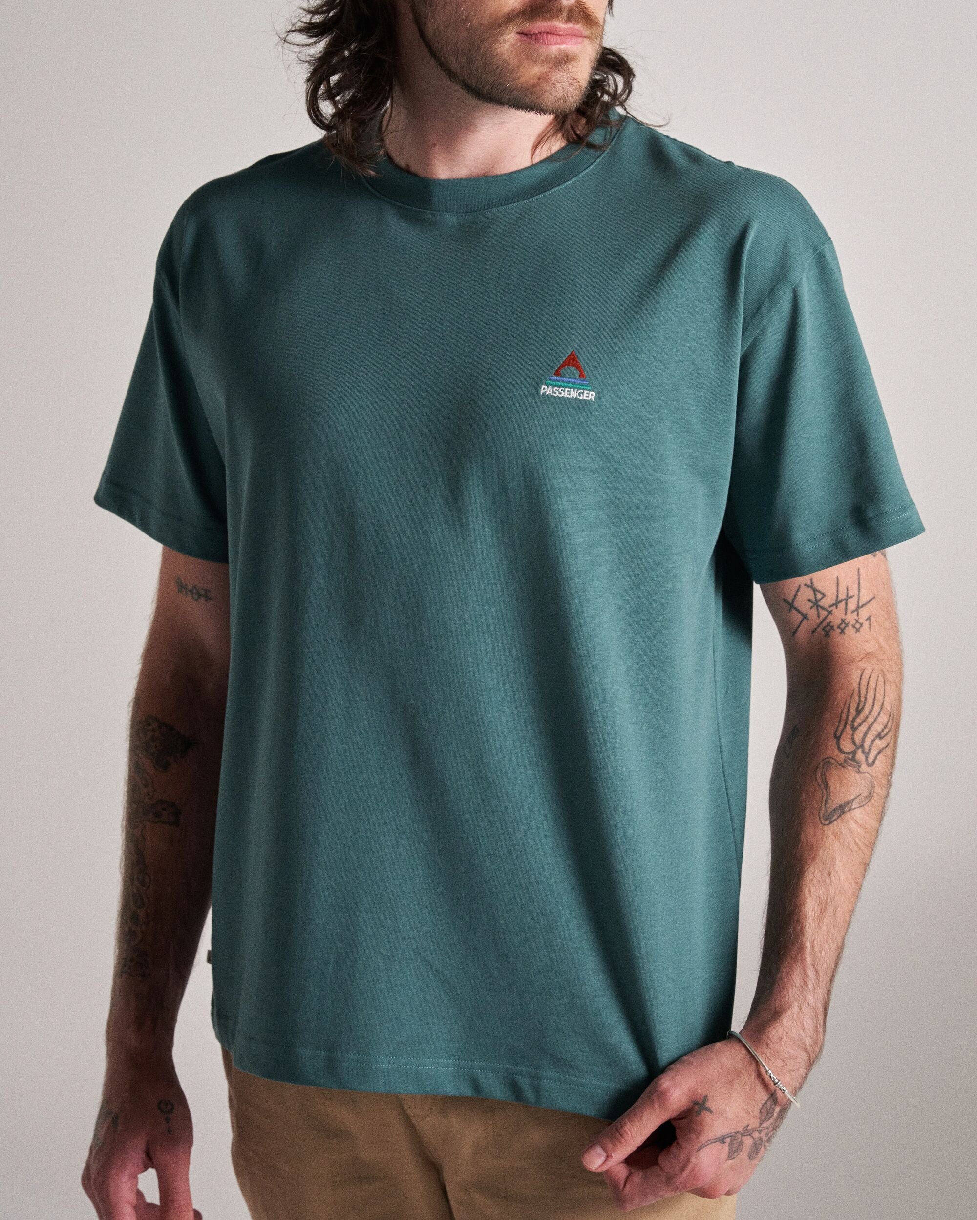 Vita Organic Relaxed Fit T-Shirt - Deep Ocean - Studio Model