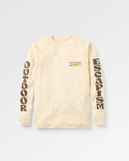 Patches Recycled Cotton LS T-Shirt - Birch - Flatlay