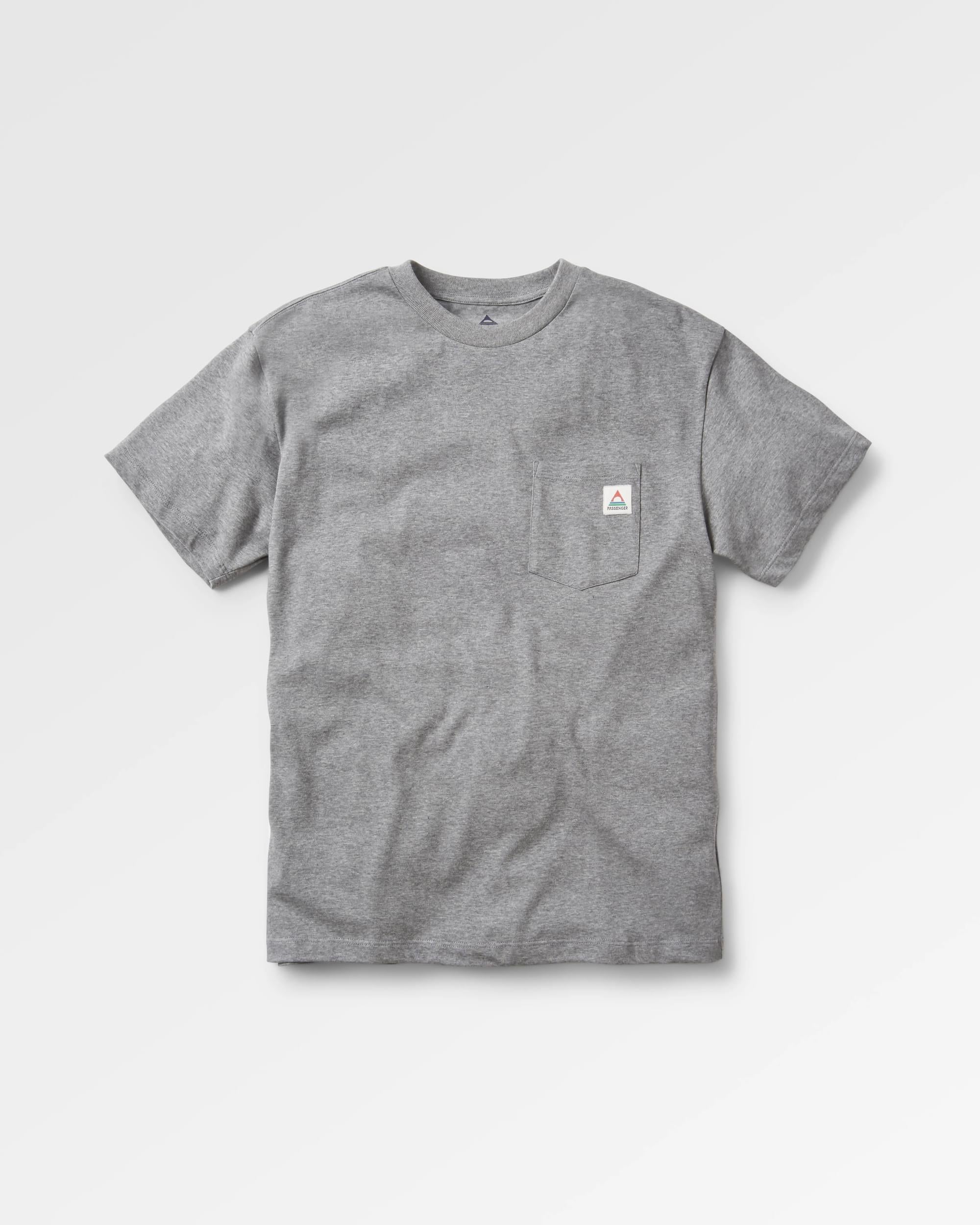Heritage Recycled Relaxed Fit T-Shirt - Dark Grey Marl - Flatlay