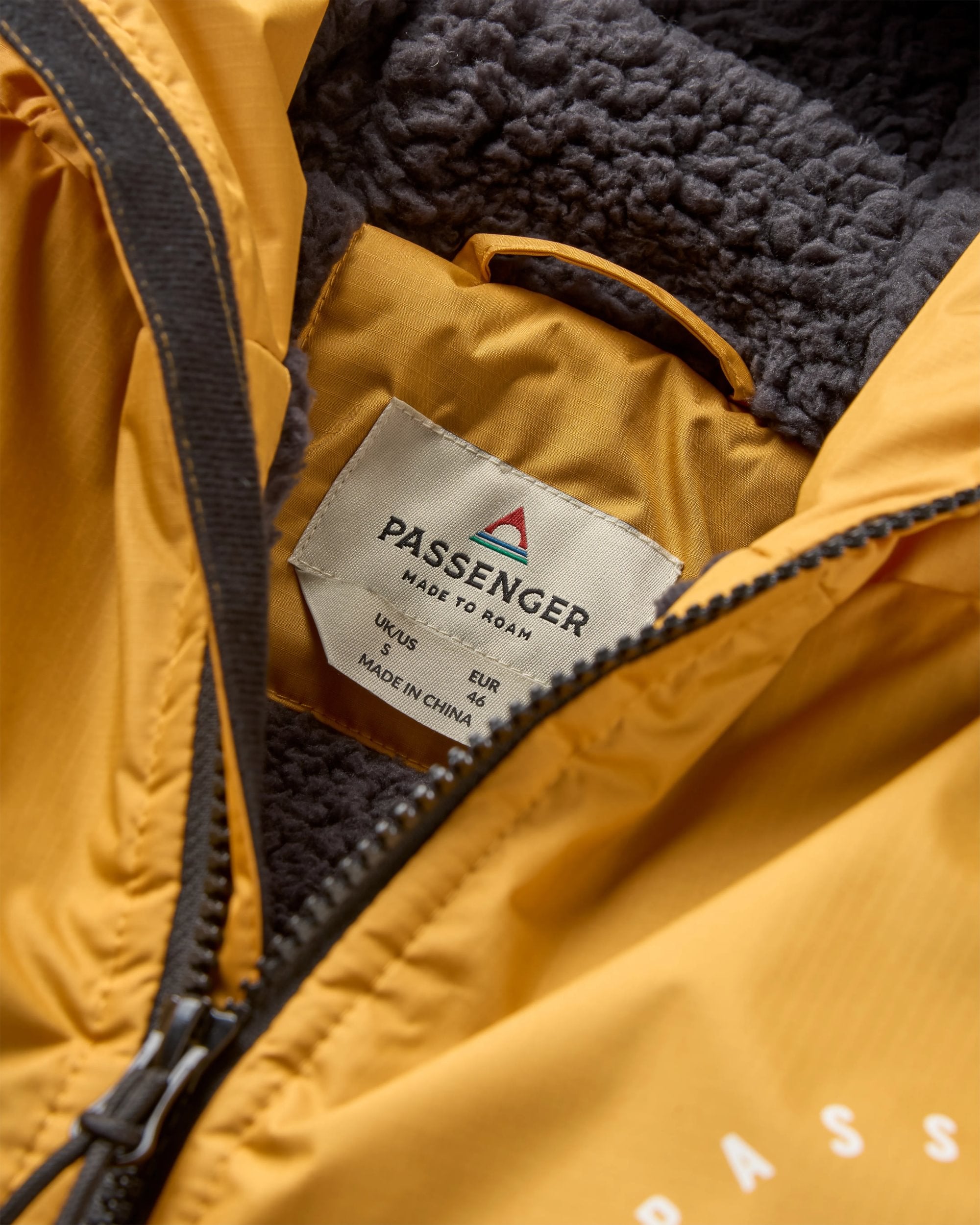 Escapism Recycled Sherpa Lined Changing Robe - Spruce Yellow - Flatlay