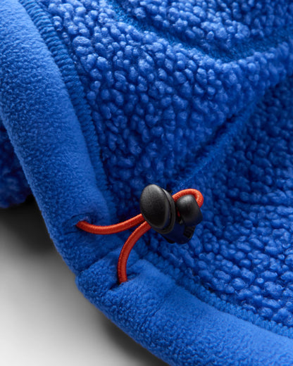 Oak Teddy Long Line Fleece - Electric Blue - Flatlay