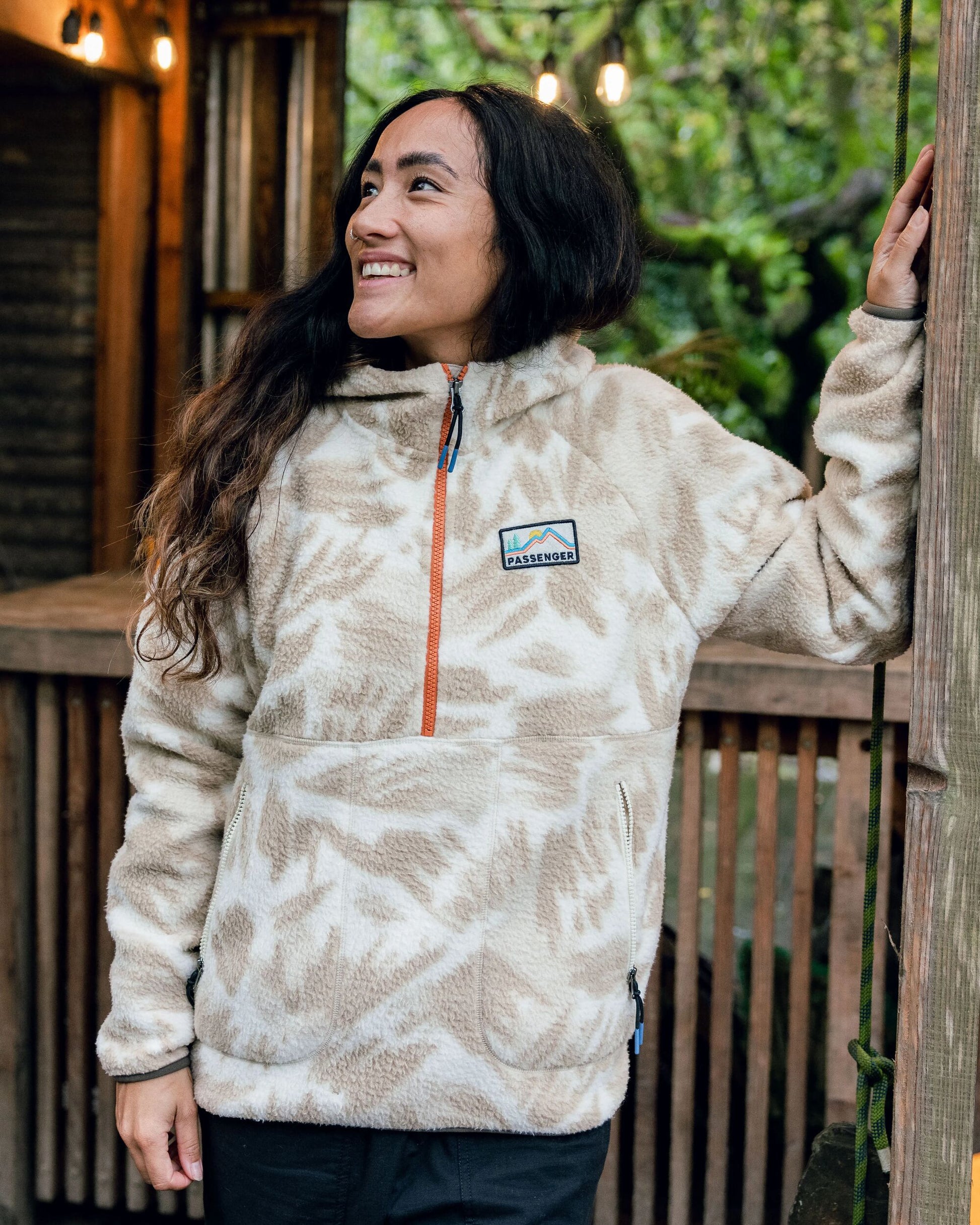 Maine 2.0 1/2 Zip Recycled Sherpa Fleece - Abstract Mountain Birch